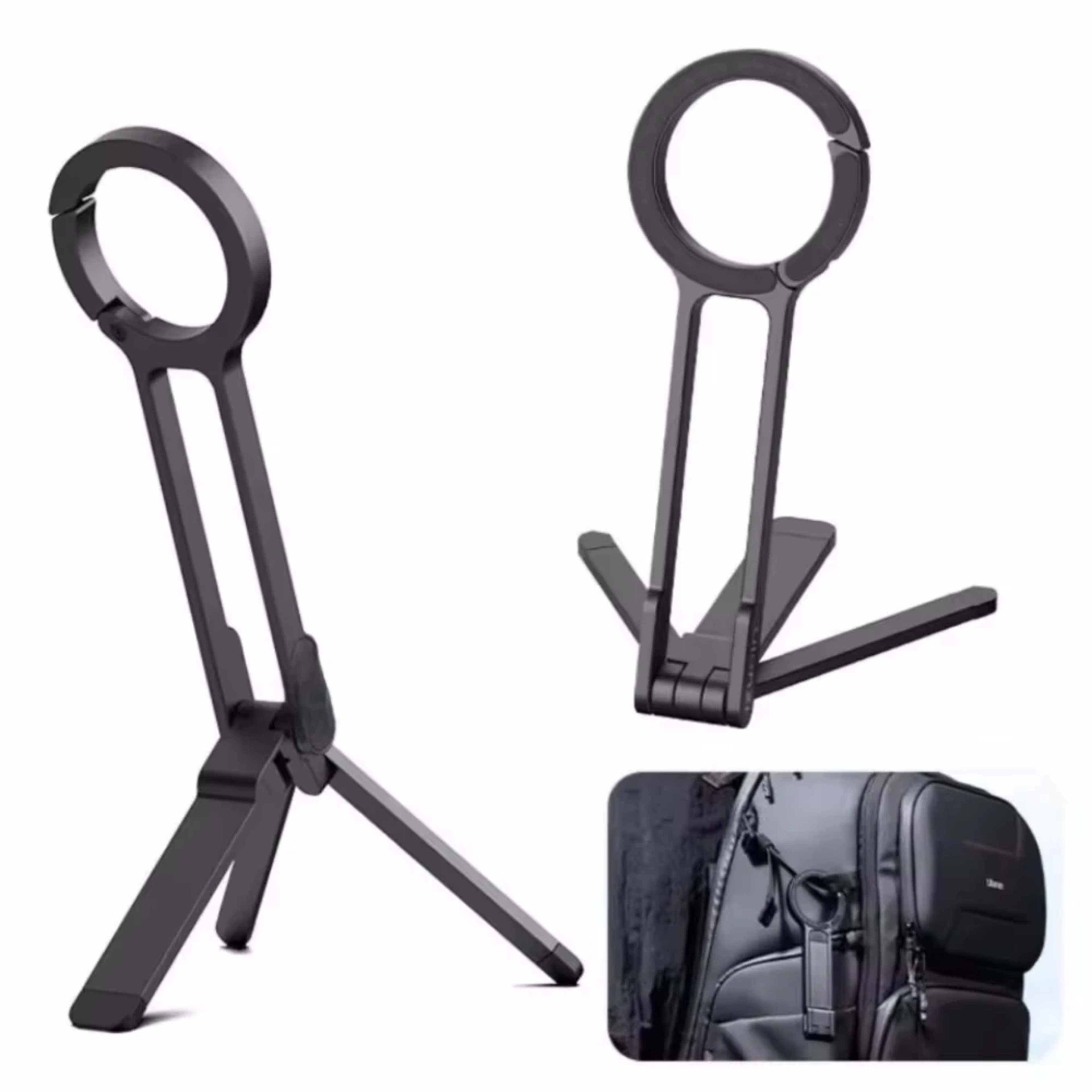 Foldable Phone Tripod Carabiner-Mounted For iPhone 17 16 15 Portable Dual-sided Magnetic Tripod Desk Mount Phone Handle  1