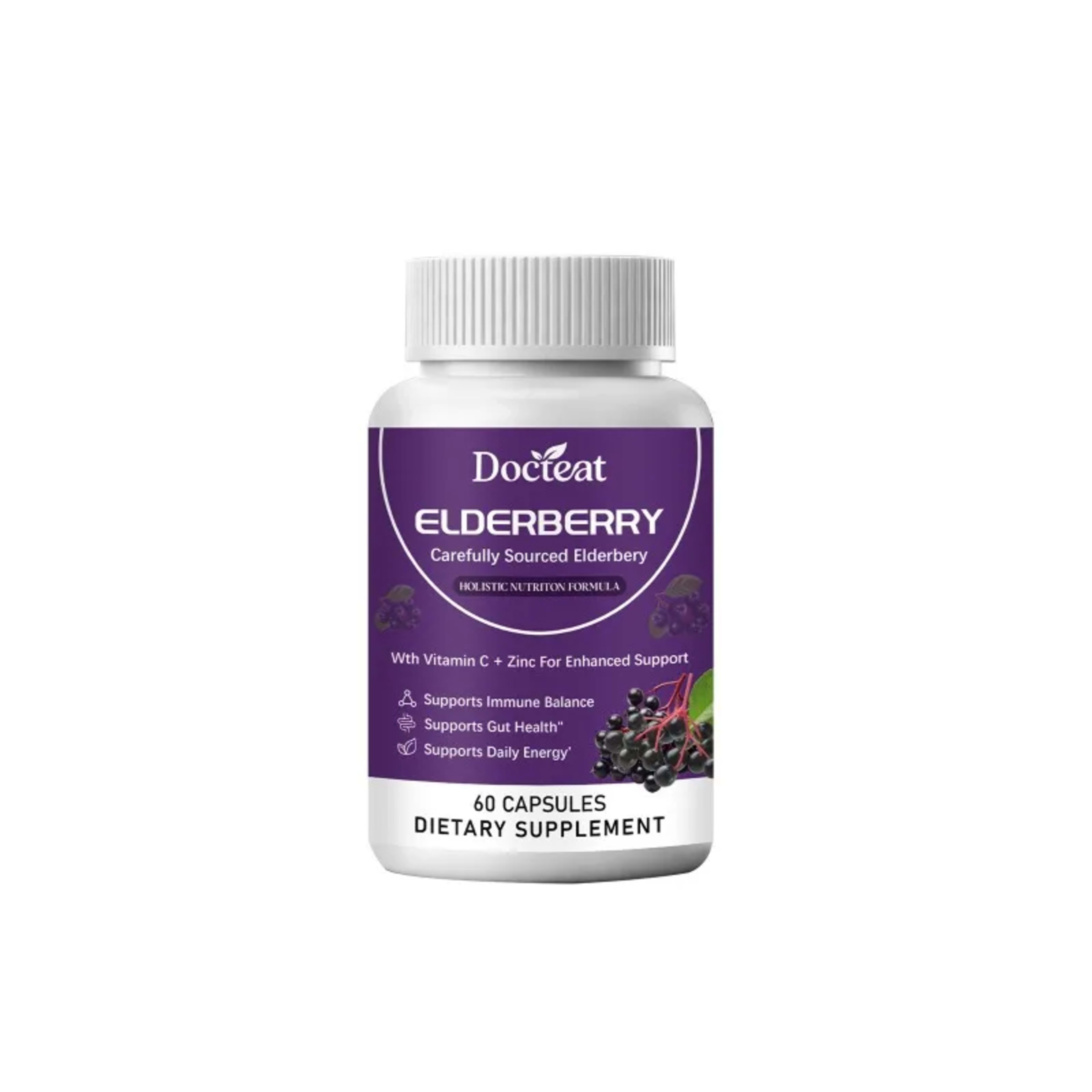 Elderberry Capsule Supplement Contain Elderberry Extract,vitaminC and Zinc Support Intestinal Health & Daily Energy Inta 9