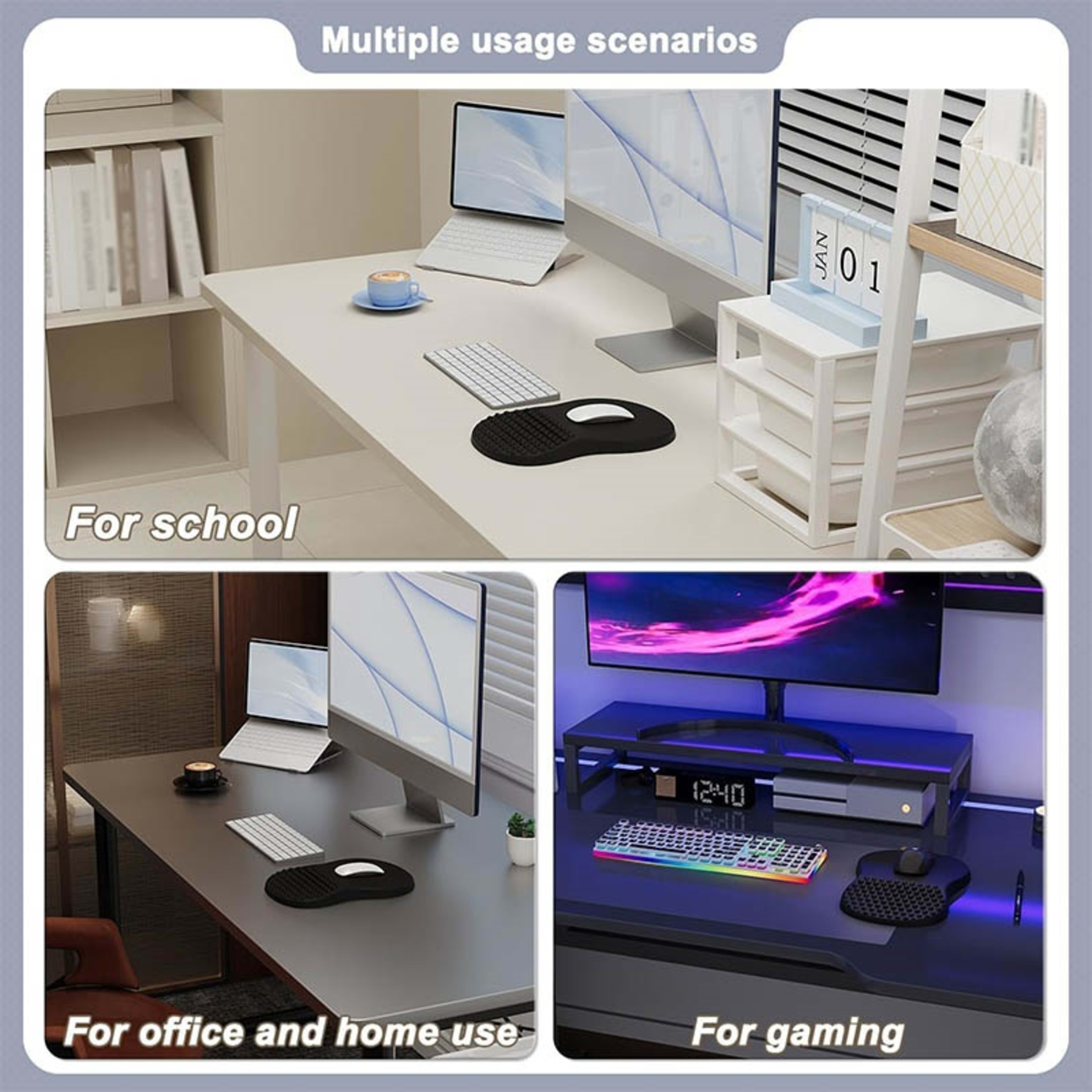 Ergonomic Memory Foam Mouse Pad, Non-Slip Comfortable Wrist Support 5