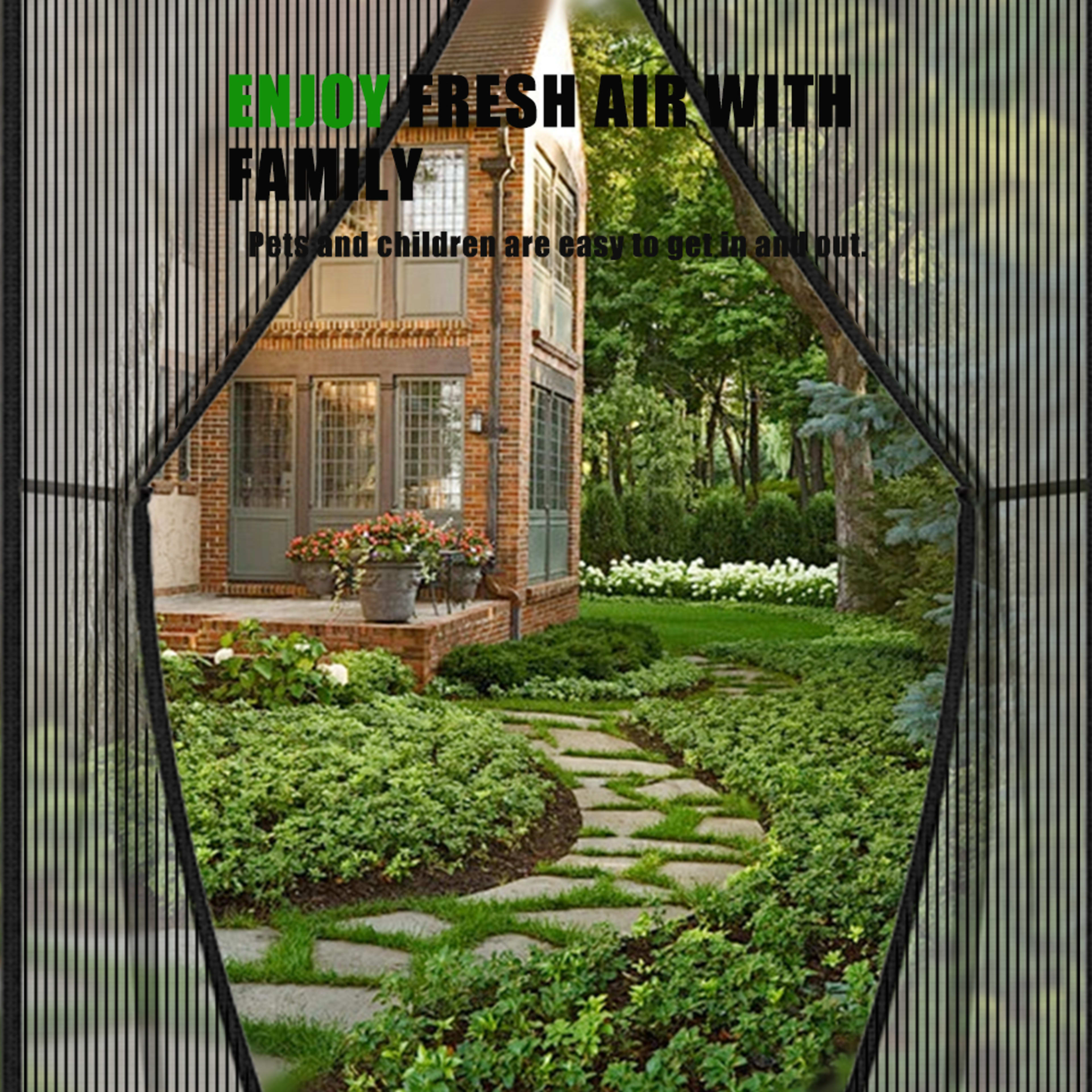 One Magnetic Mosquito Screen Door, Upgraded Summer Screen Window, No Drilling Needed, Made Of Diamond Mesh Material - In 9