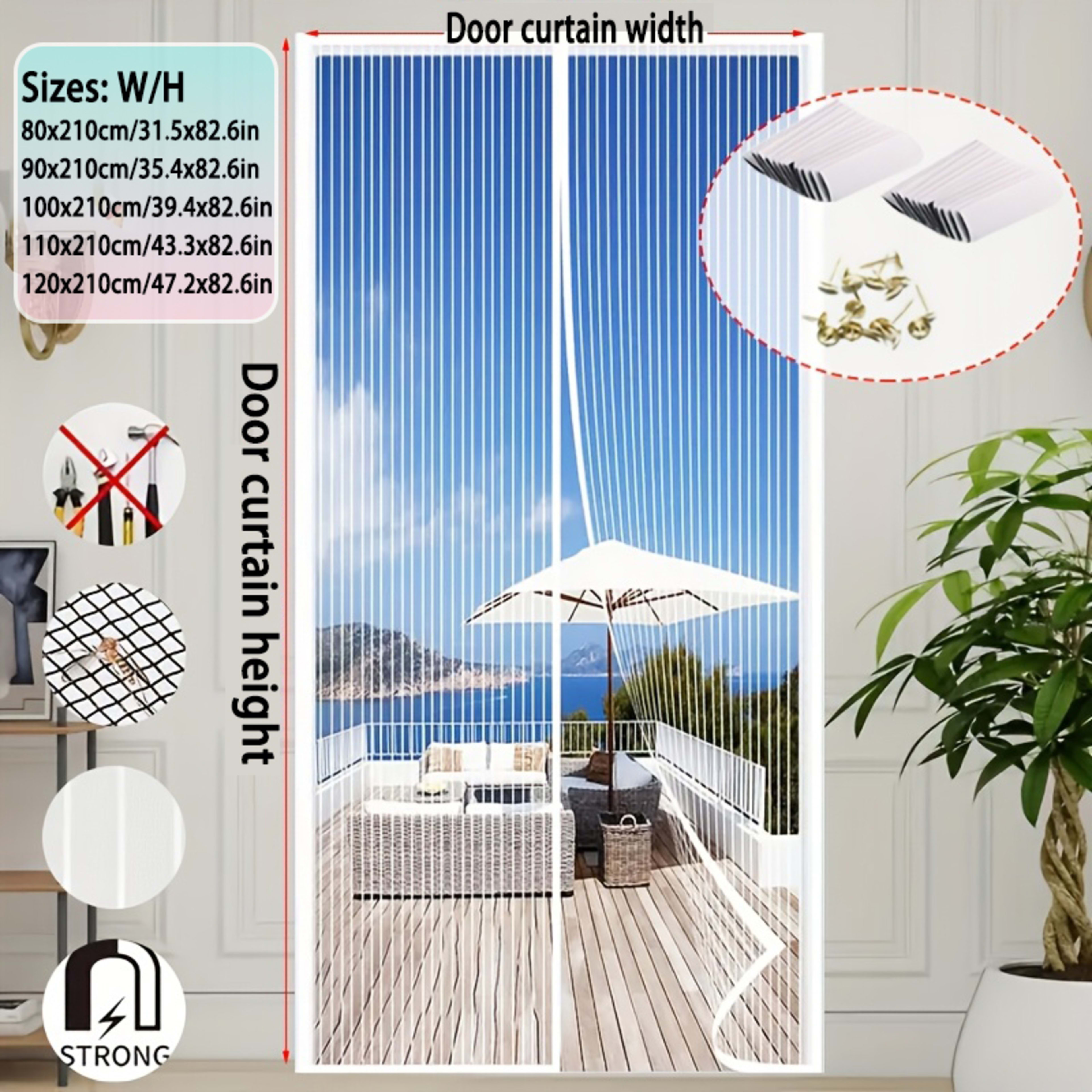 Automatic Self Closing Magnetic Screen Door Heavy Duty Magnetic Closure, No Drilling Required, Suitable For Indoor Outd