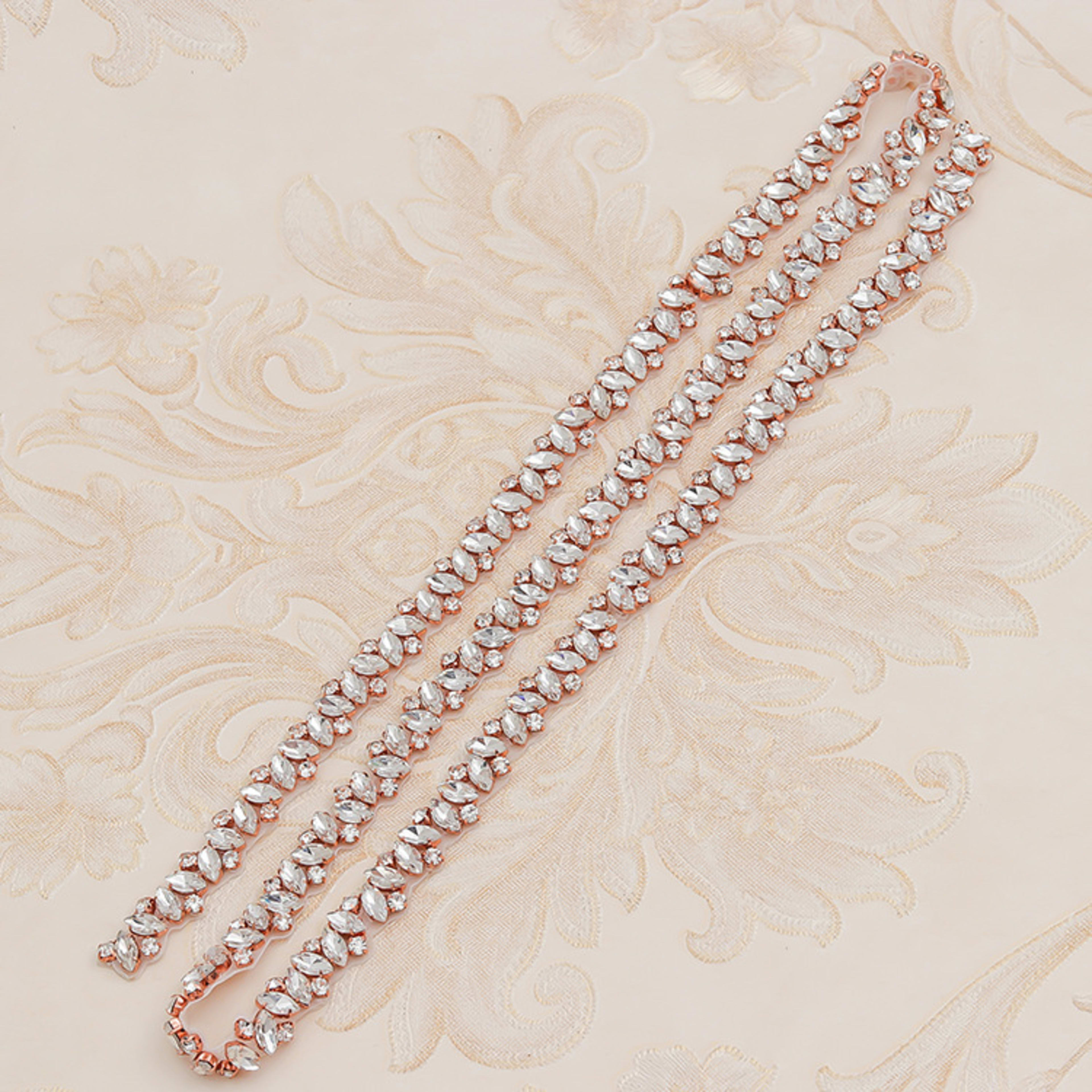 Rhinestone Applique Wedding Dress Waist Jewelry 5