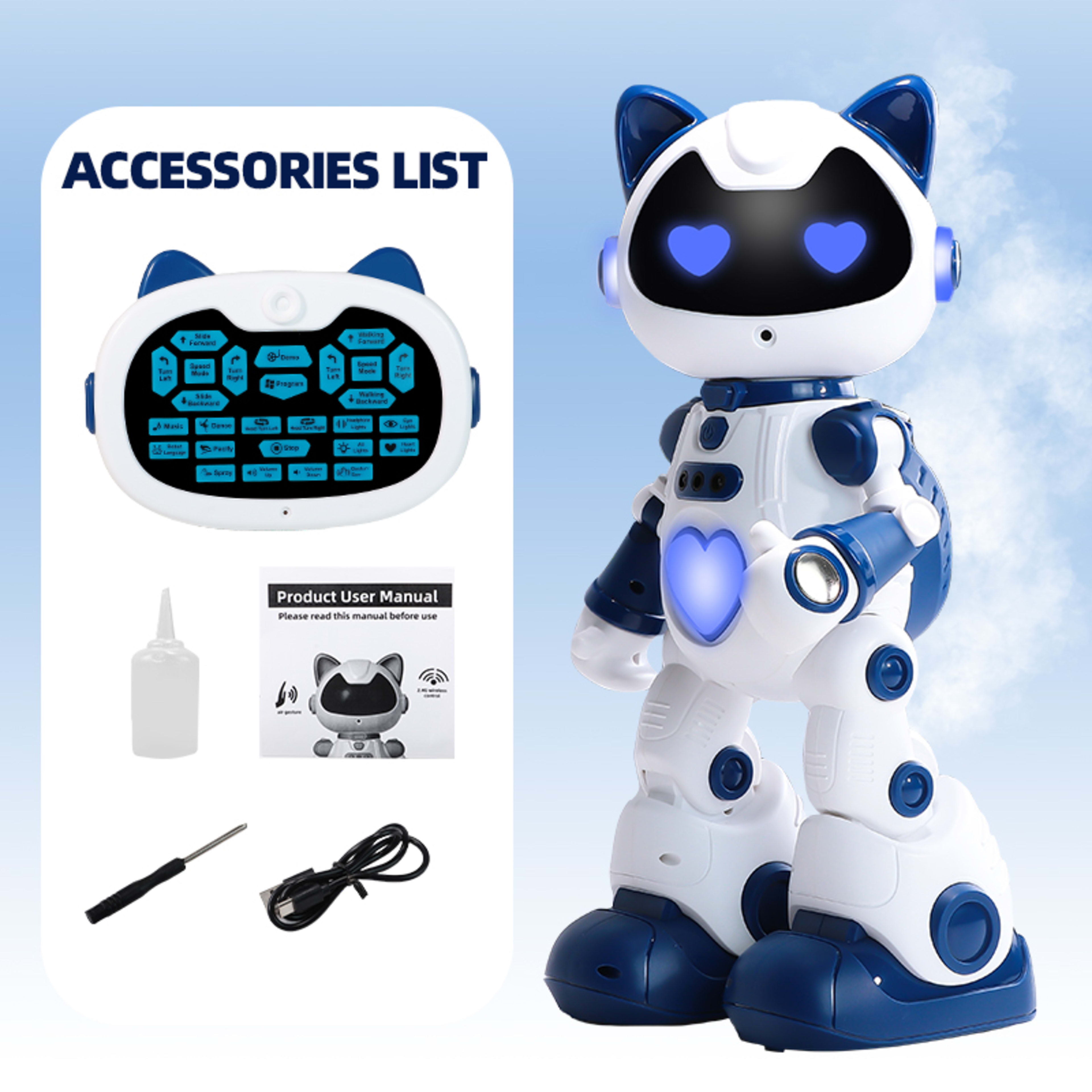 Intelligent Programming Gesture Induction Robot Spray Cool Breathing Lamp Children's Toys 31