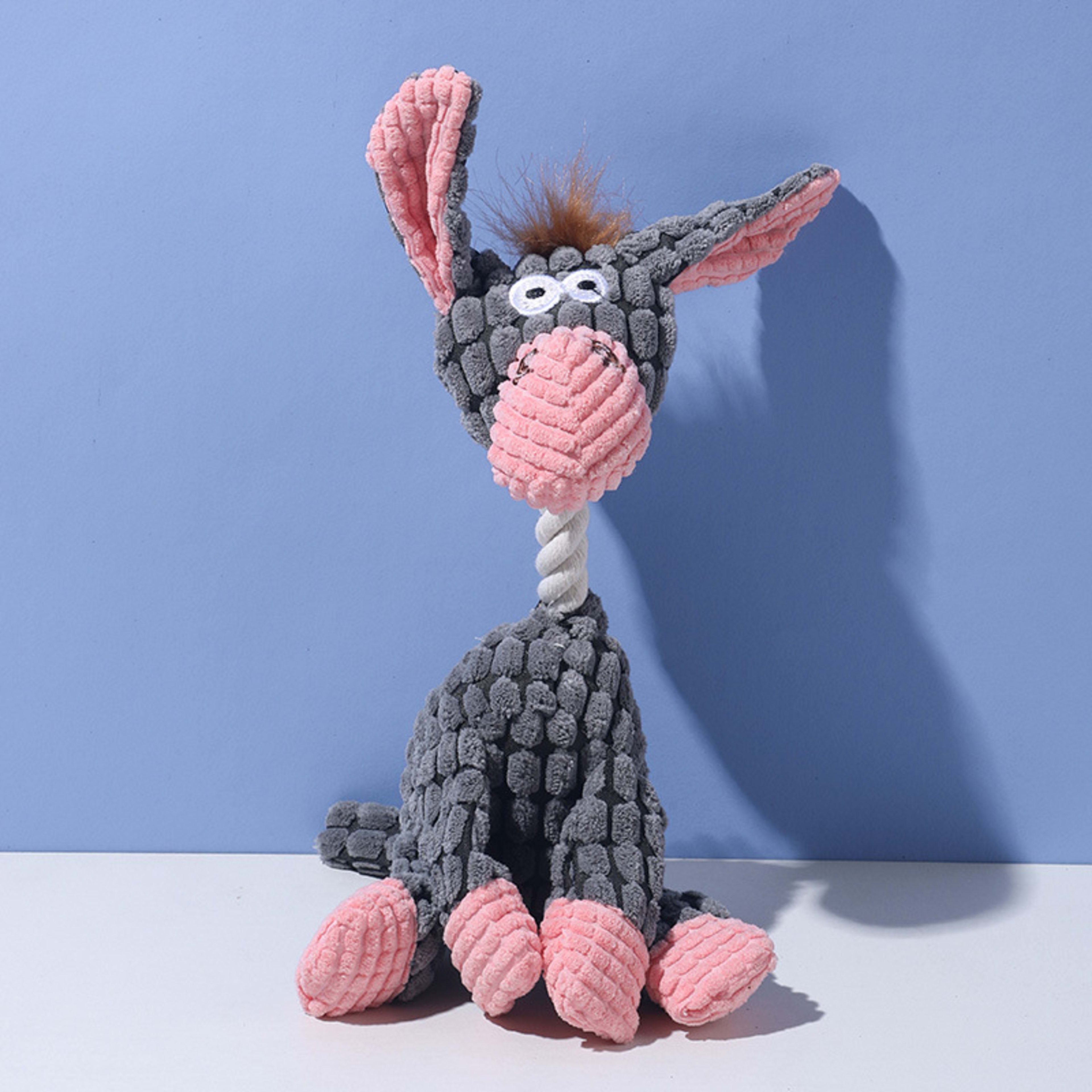 Funny Donkey Plush Dog Toy Squeaky Sound Interactive Chew Molar Pet Toy 1