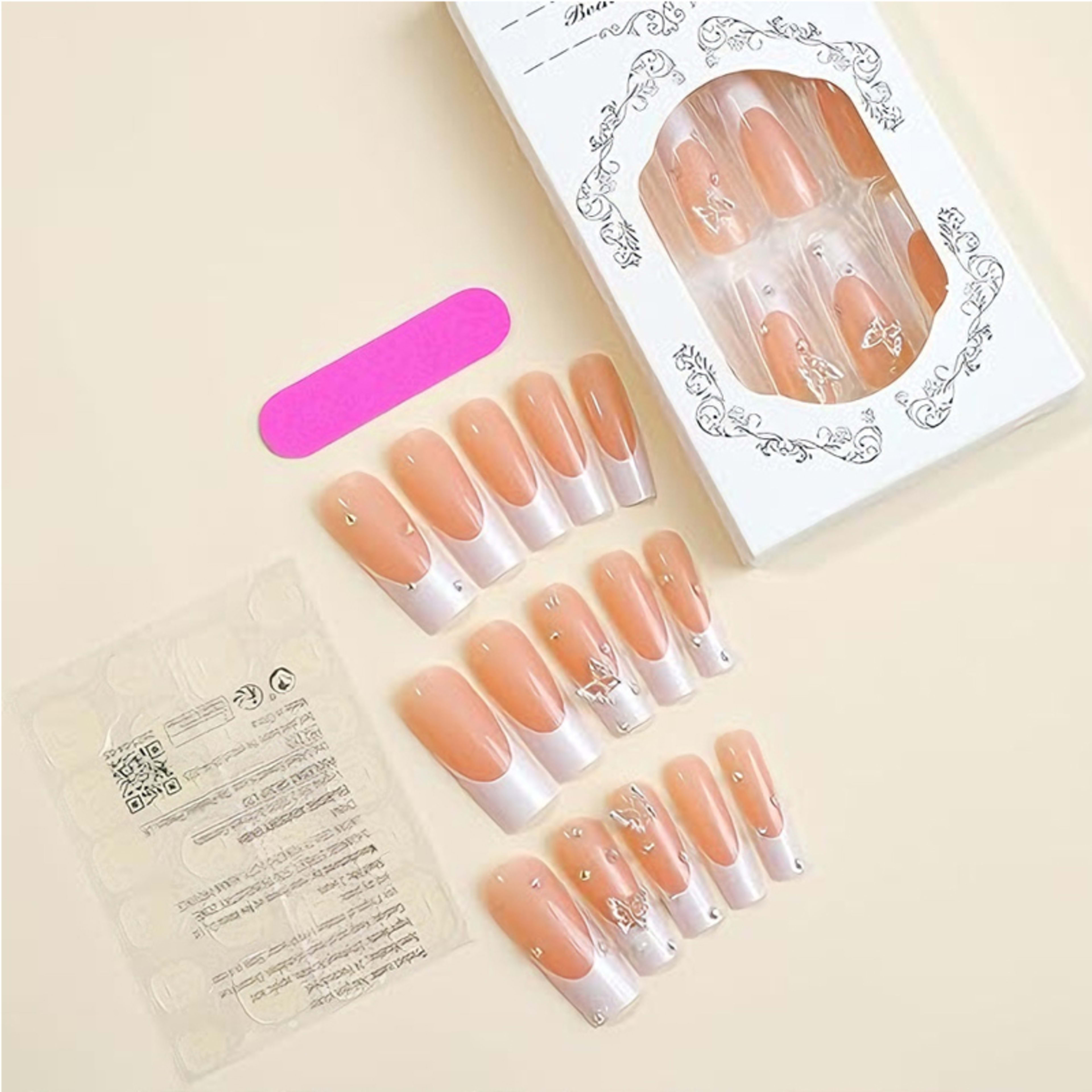 24 PCS Diamond Butterfly Nail Art 10
