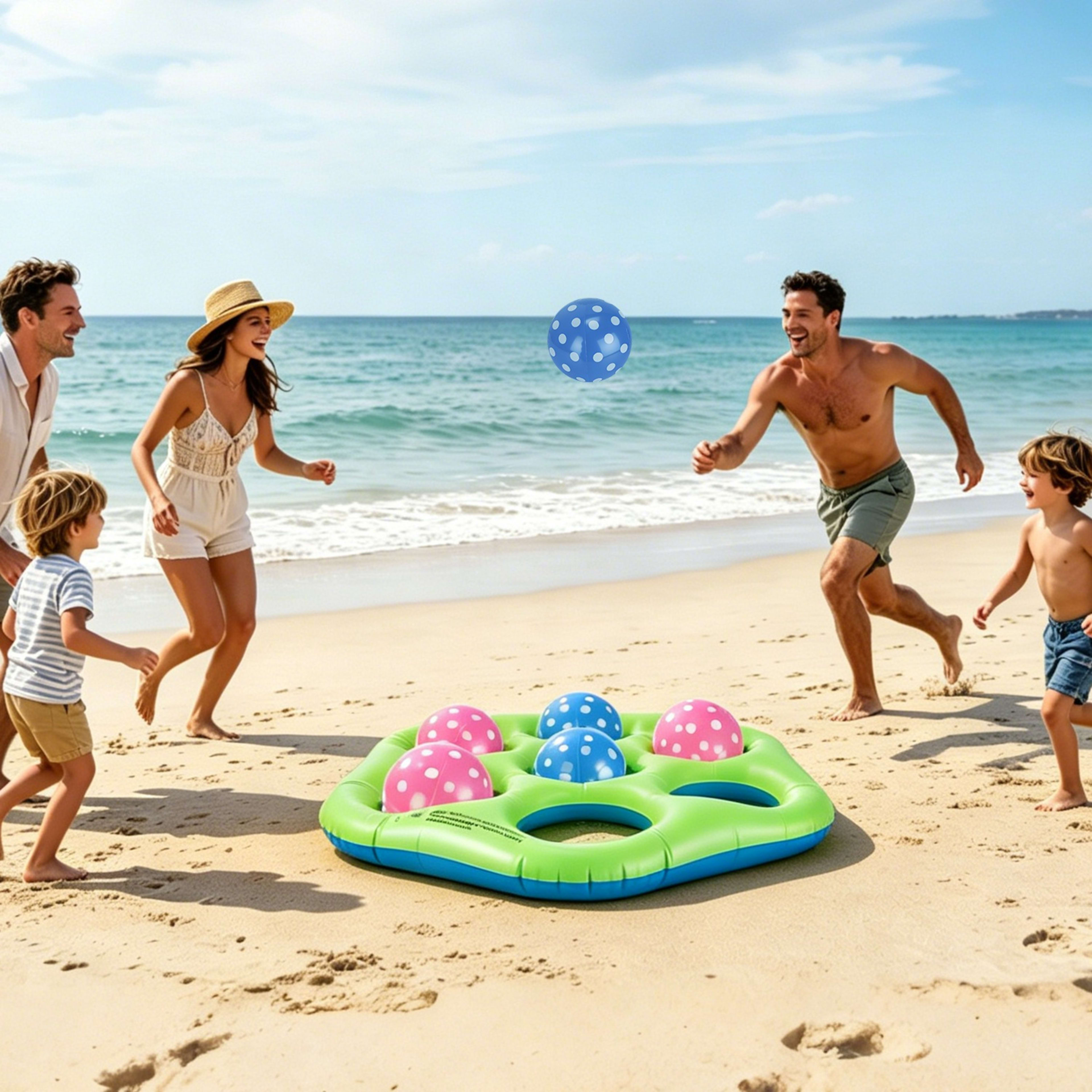 1Pc  Inflatable Tic-Tac-Toe Pool Game Set With 7 Balls Summer Water Toy Portable Inflatable Game For Pool Beach 10