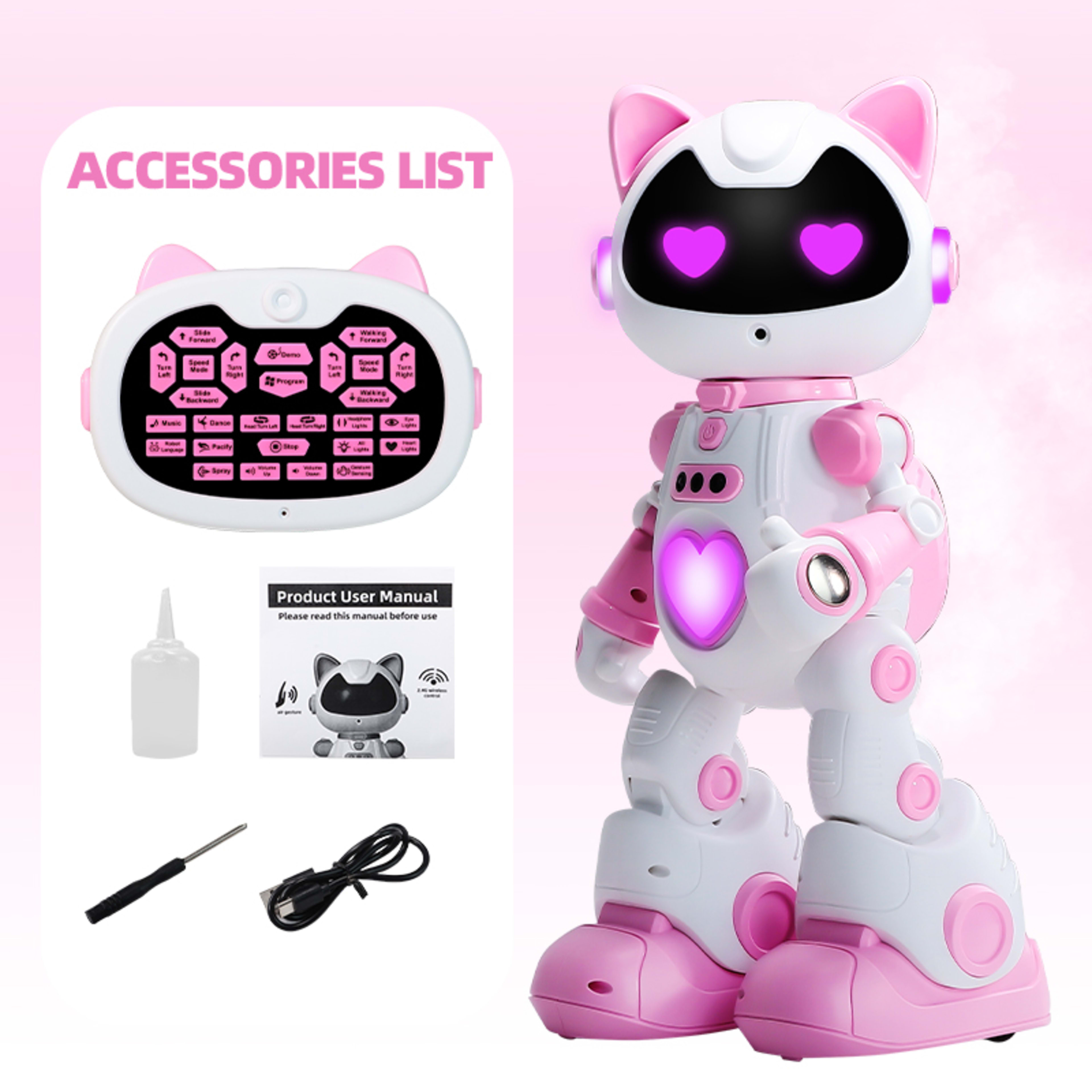 Intelligent Programming Gesture Induction Robot Spray Cool Breathing Lamp Children's Toys 2