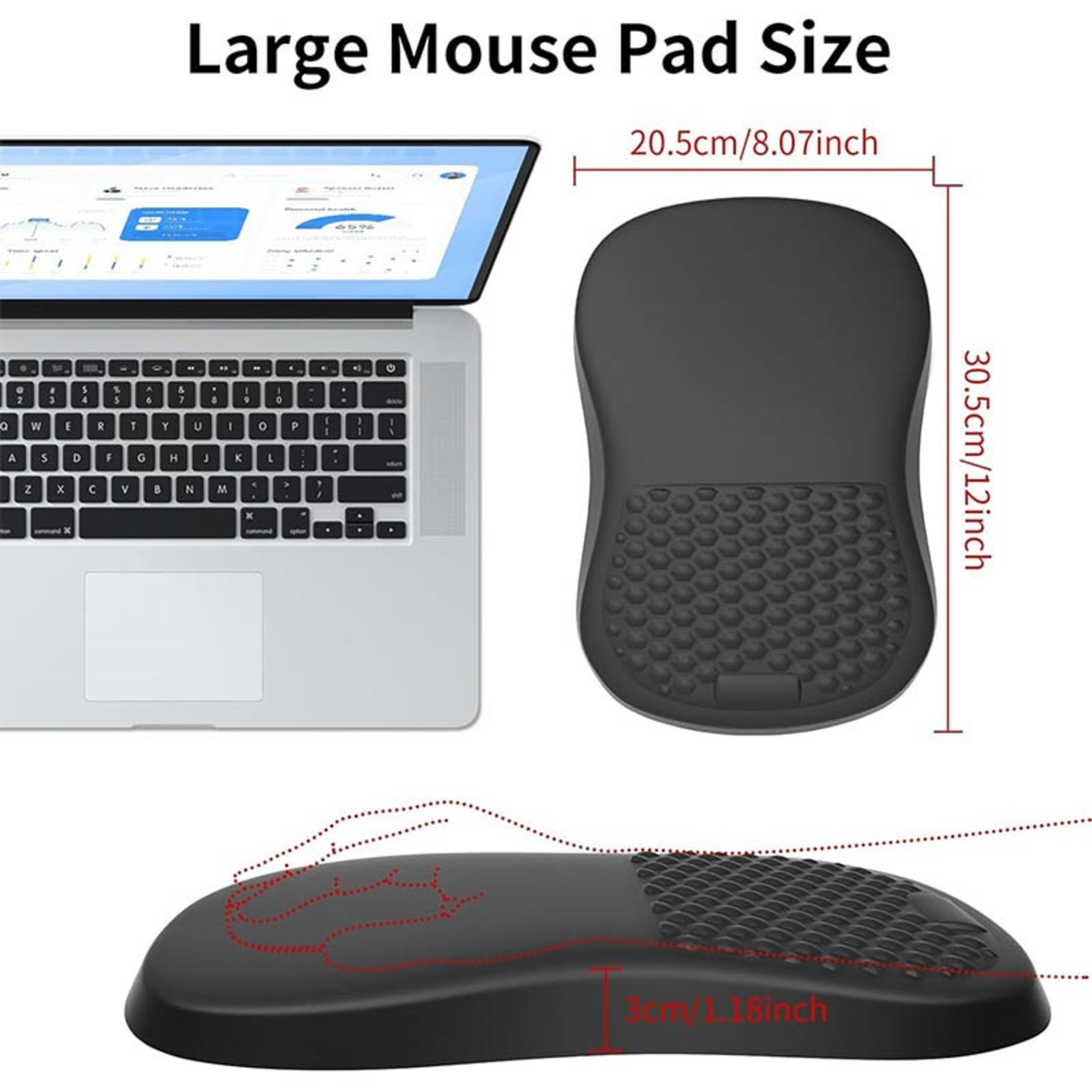 Ergonomic Memory Foam Mouse Pad, Non-Slip Comfortable Wrist Support 4