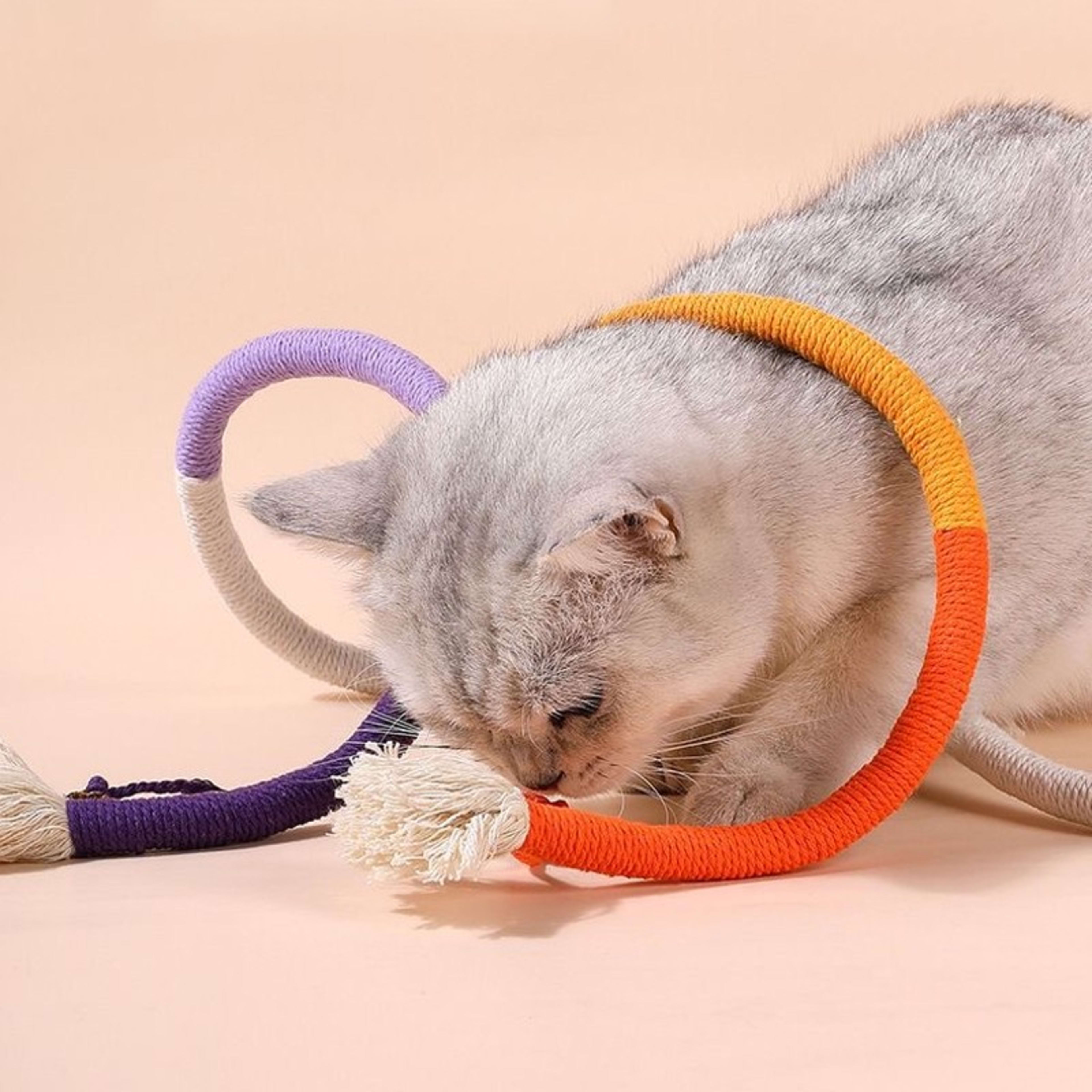 3pcs Catnip Rope Cat Chew Toy Teeth Cleaning Interactive Kitten Teething Play 70cm 6