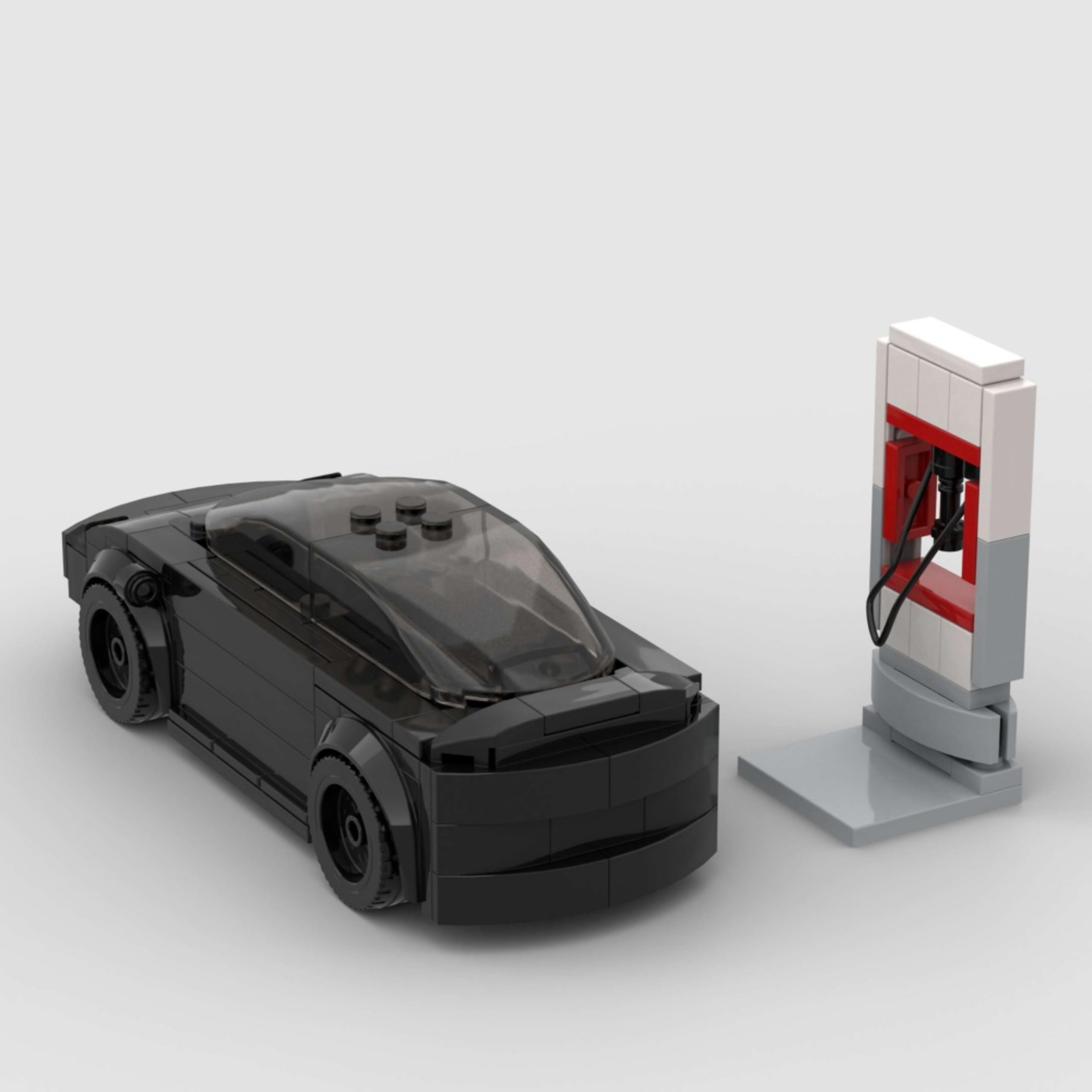 185PCS Black Electric Sports Car Building Blocks With Charger, Modern EV Vehicle Toy Kit For Kids And Adults,Collectible 6