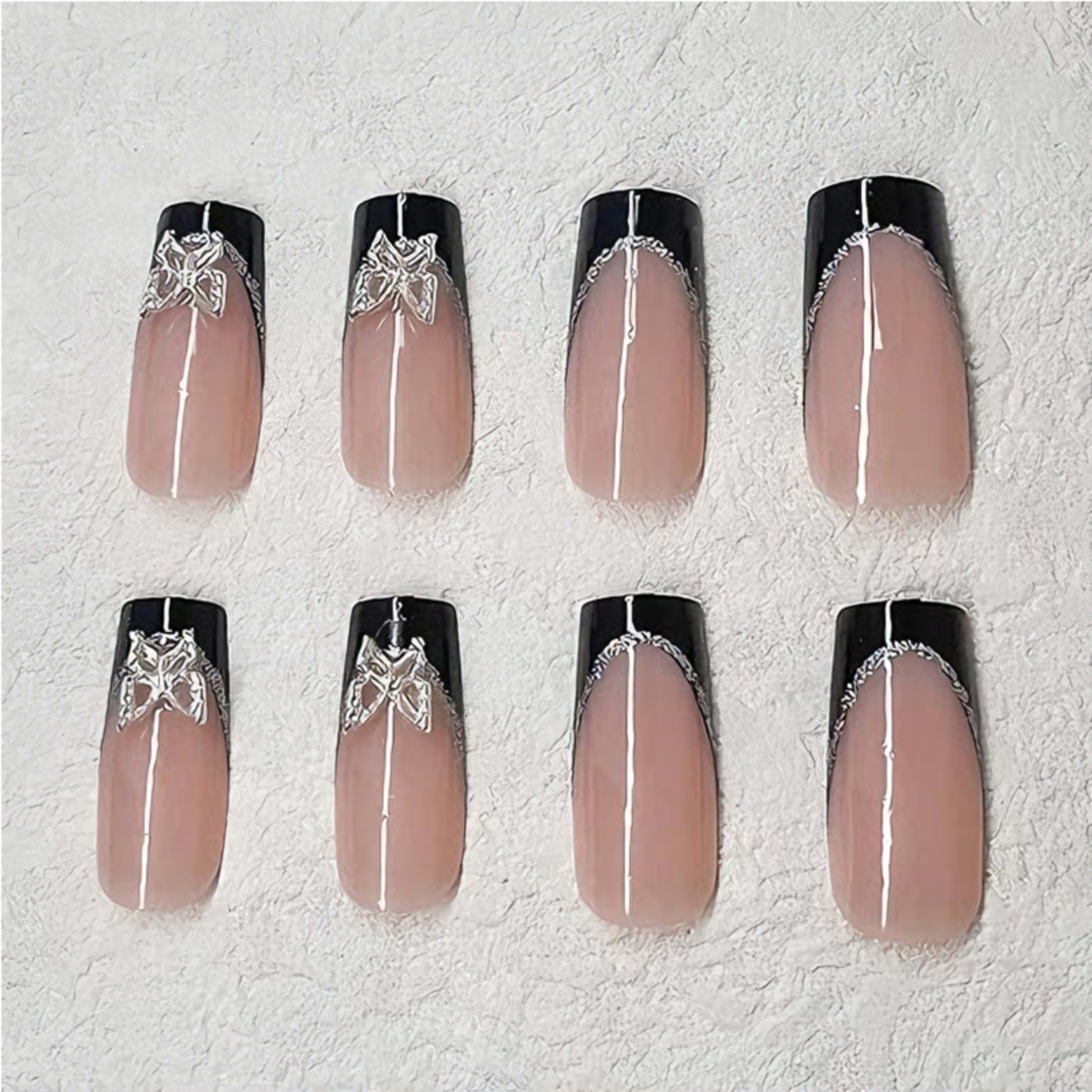 24 PCS Black P Ink Butterfly Nail Art 4