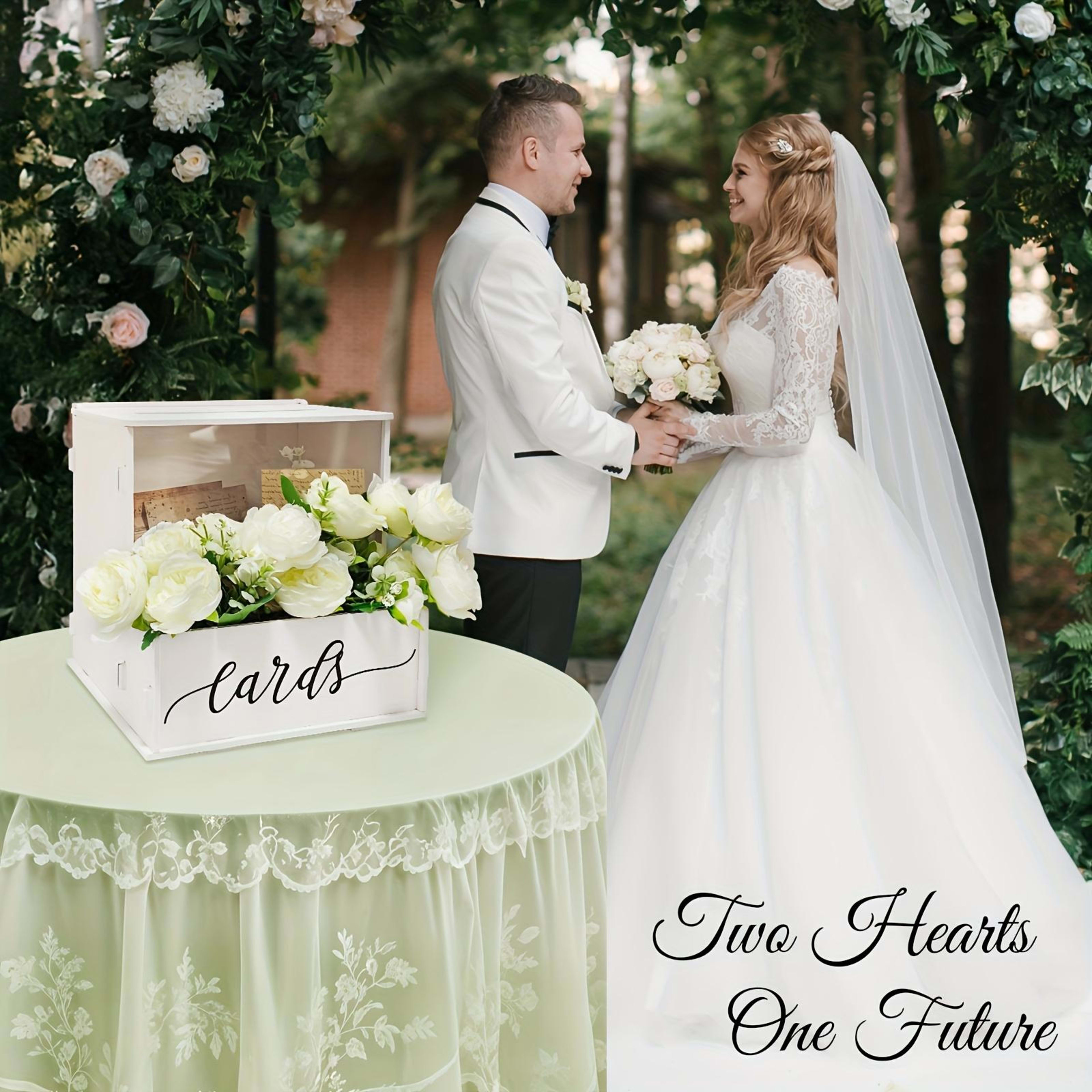 Elegant White PVC Rectangular Wedding Card Box With Lockable Lid  Durable Decorative Gift Box For Wedding Money, Favors, 7