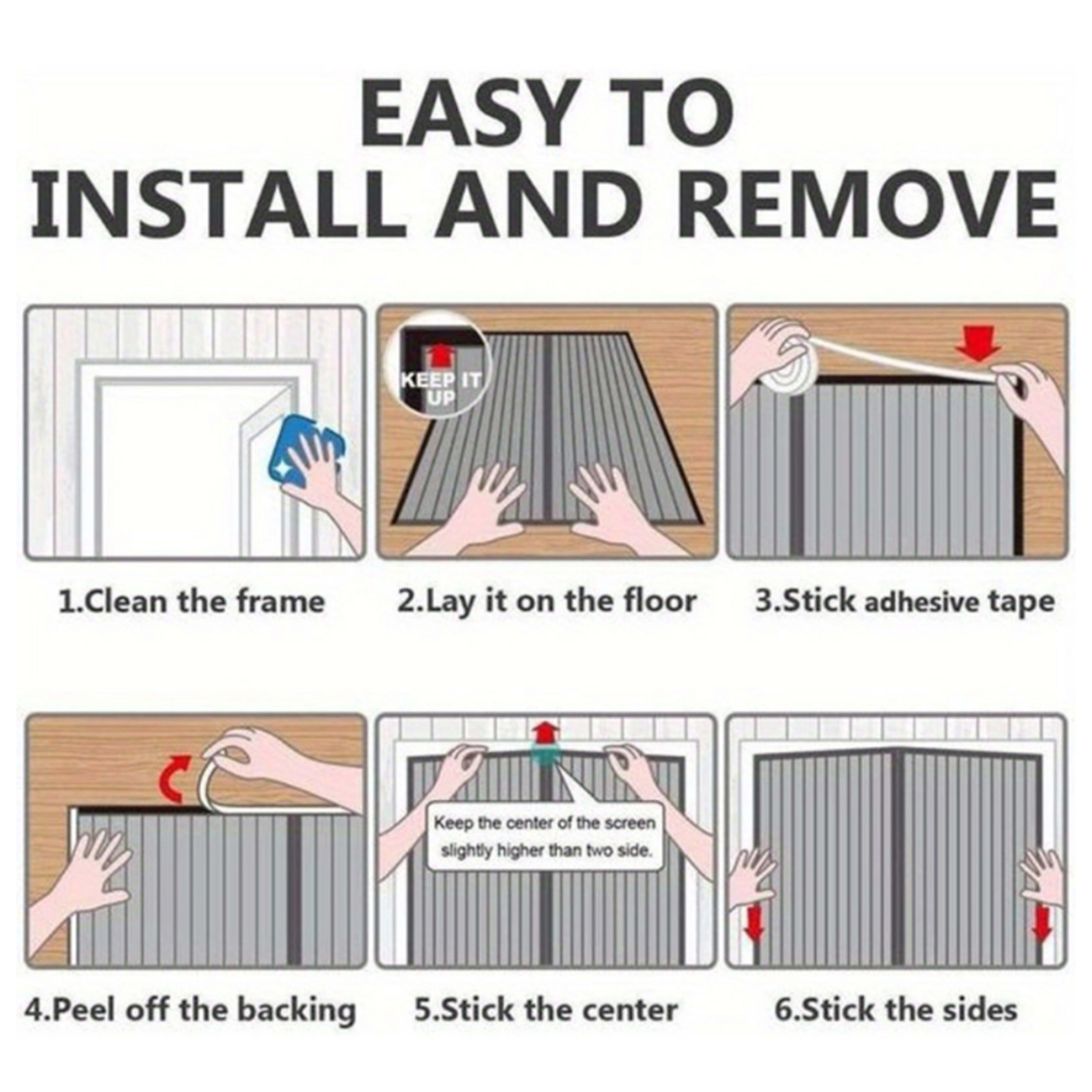 Magnetic Mosquito-proof Screen Door, Breathable And Insect-resistant, Easy To Install Without Drilling, Magnetic And Qui 5