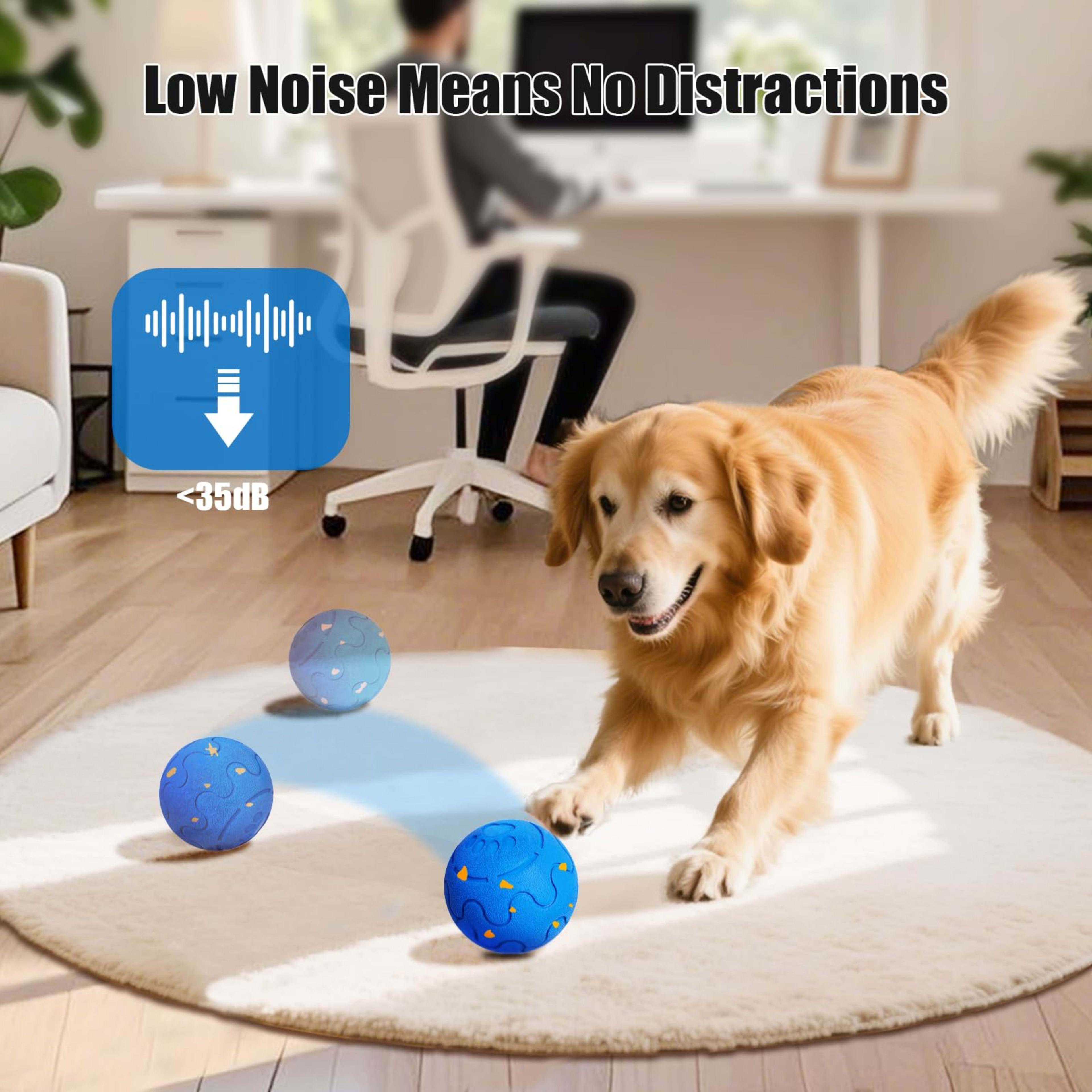 Interactive Dog Ball Toy, Smart Dog Toy For Medium And Large Dogs, Automatic Moving Rotating & Bouncing Ball, Durable E- 11