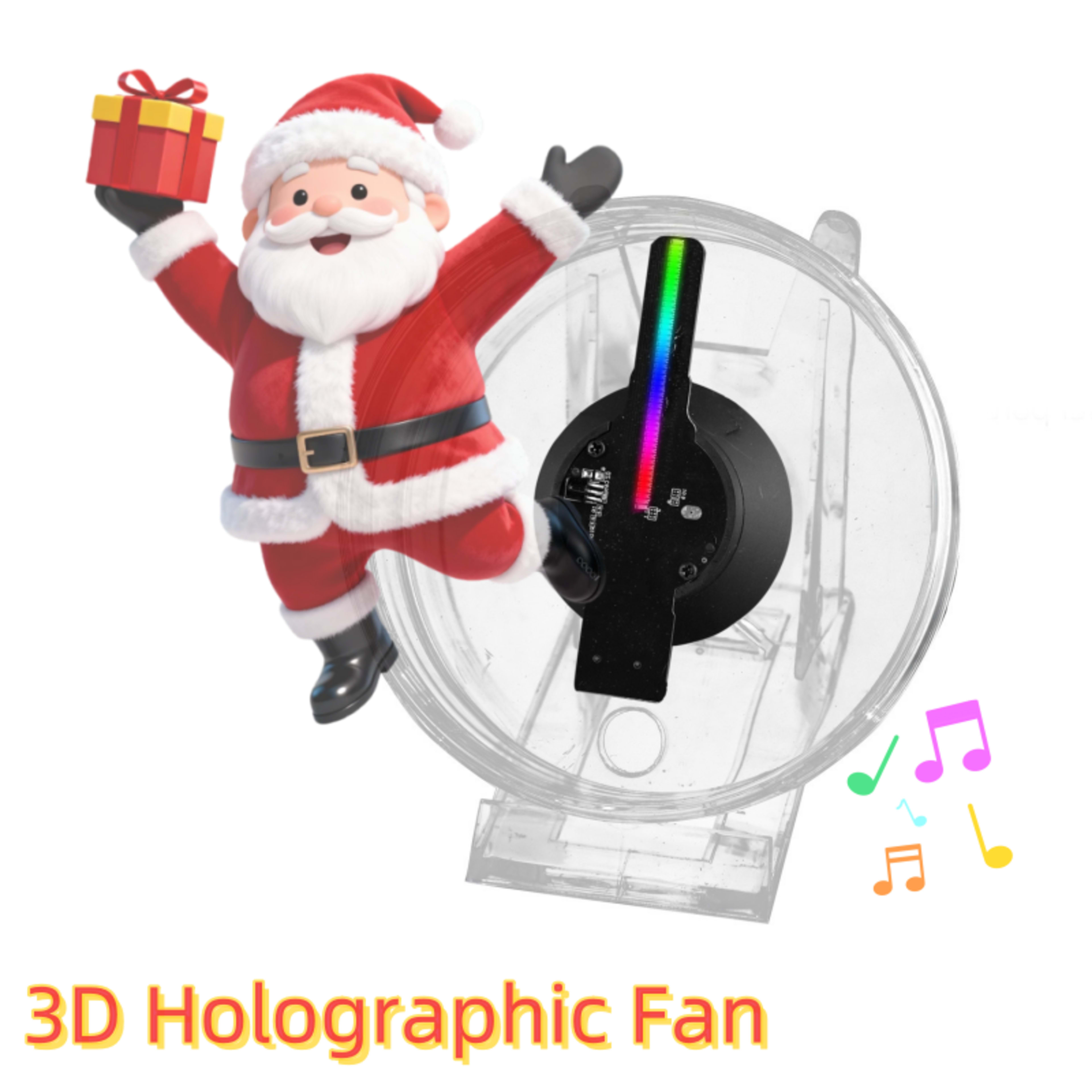 Wiilala 3D Holographic Fan, 4.7 Inch 3D Holographic Fan With WiFi Projector, Built-in Video - HD LED Holographic Diseskt 4
