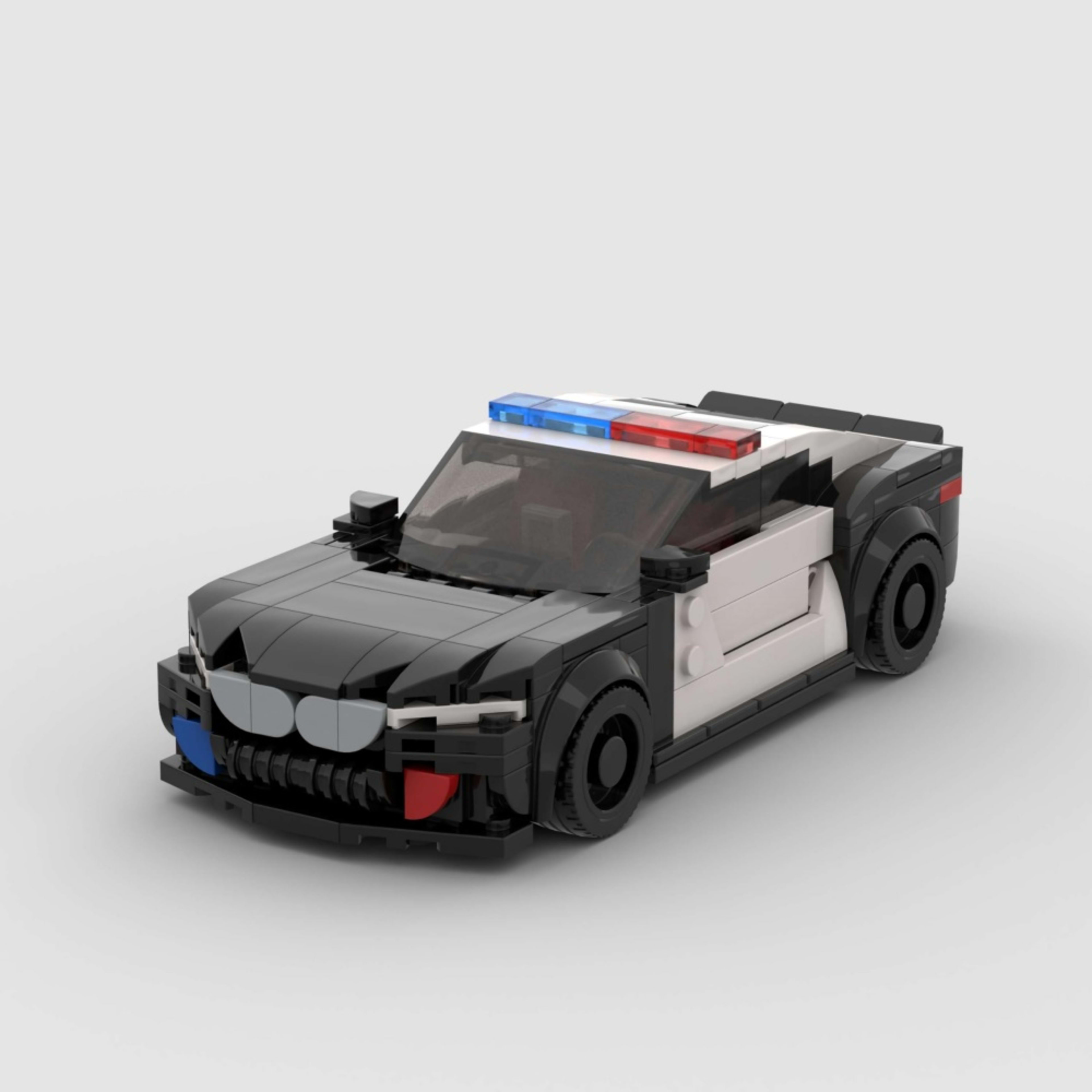 318PCS Police Sports Car Building Blocks, Black & White Cop Vehicle Toy With Light Bar Kit For Kids And Adults,Collectib 6