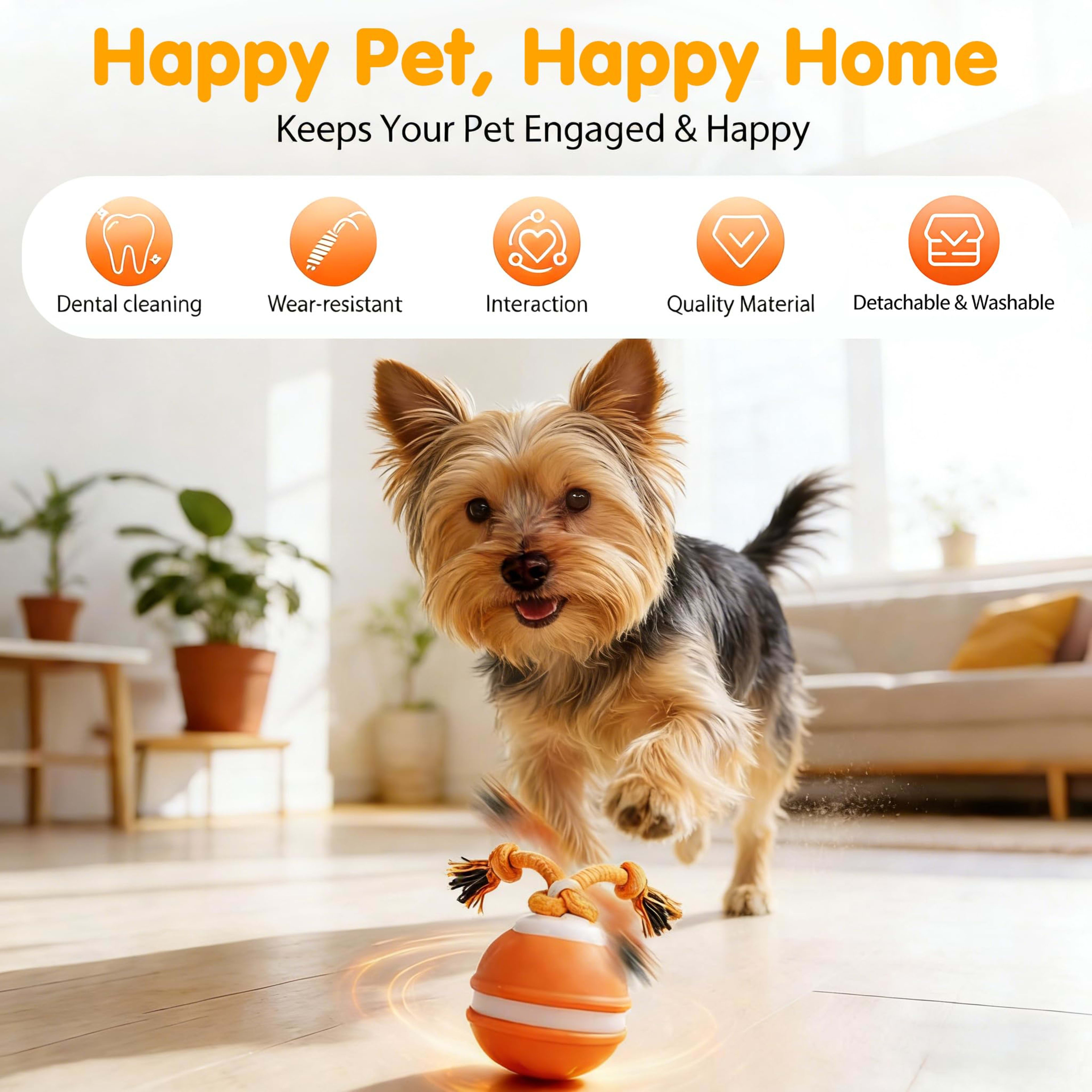 Interactive Dog Toys,Dog Ball Toy With Squeaky Birdsong Sound And Stimulation,Automatic Motion Activated Dog Toy For Bor 9