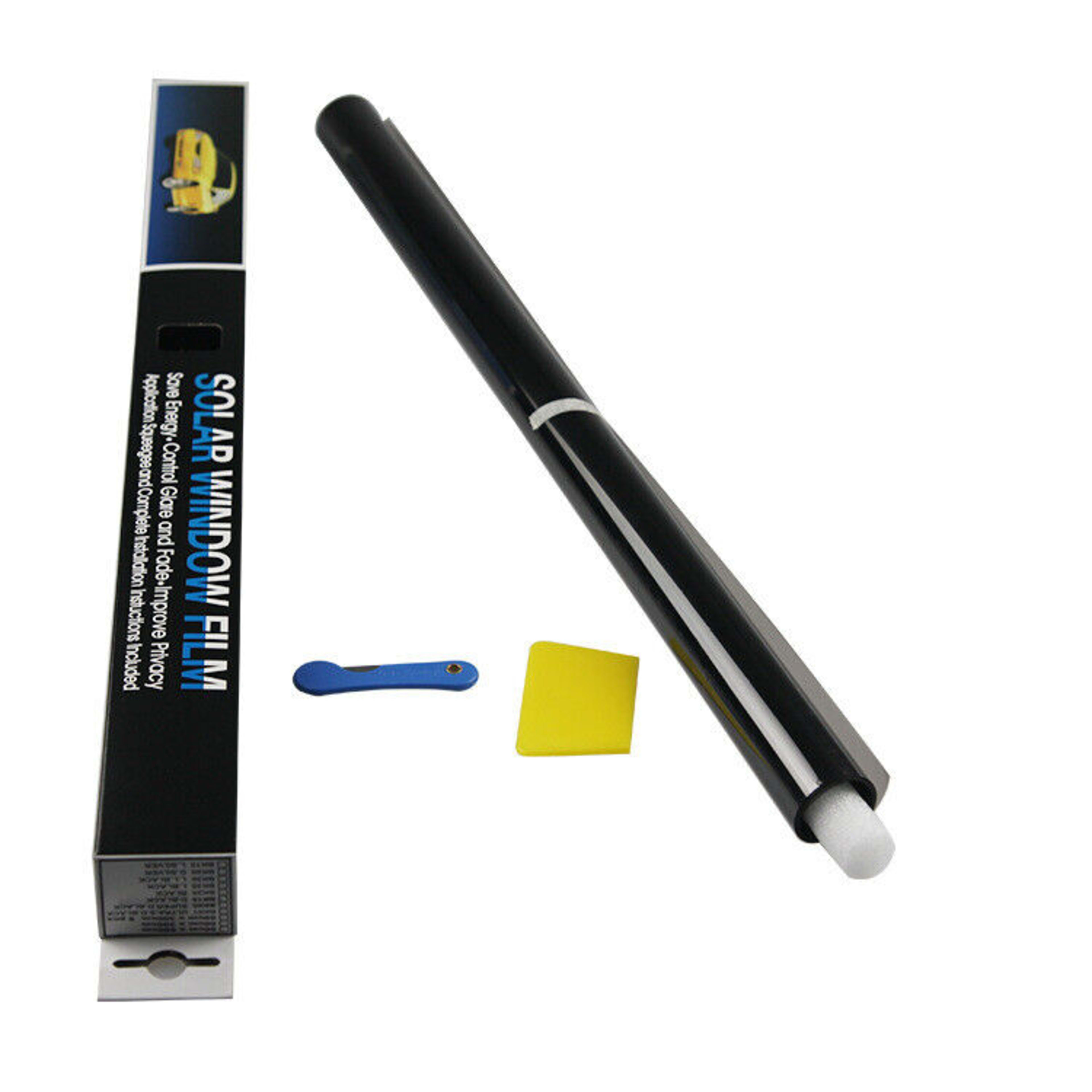 CAR WINDOW TINT FILM KIT TINTING SUPER DARK BLACK LIMO  75CM X 6M UK 9