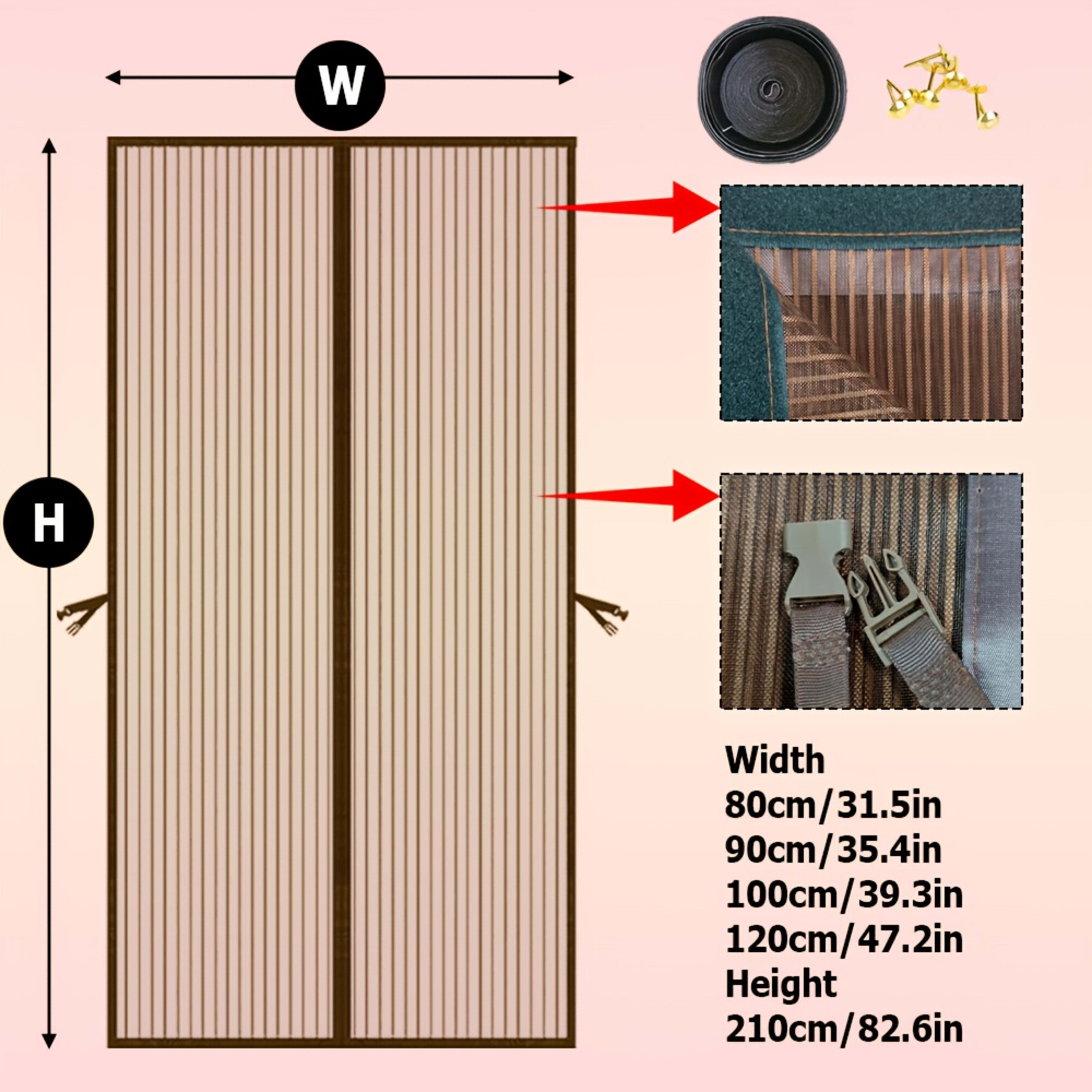 One Magnetic Mosquito Screen Door, Upgraded Summer Screen Window, No Drilling Needed, Made Of Diamond Mesh Material - In 2