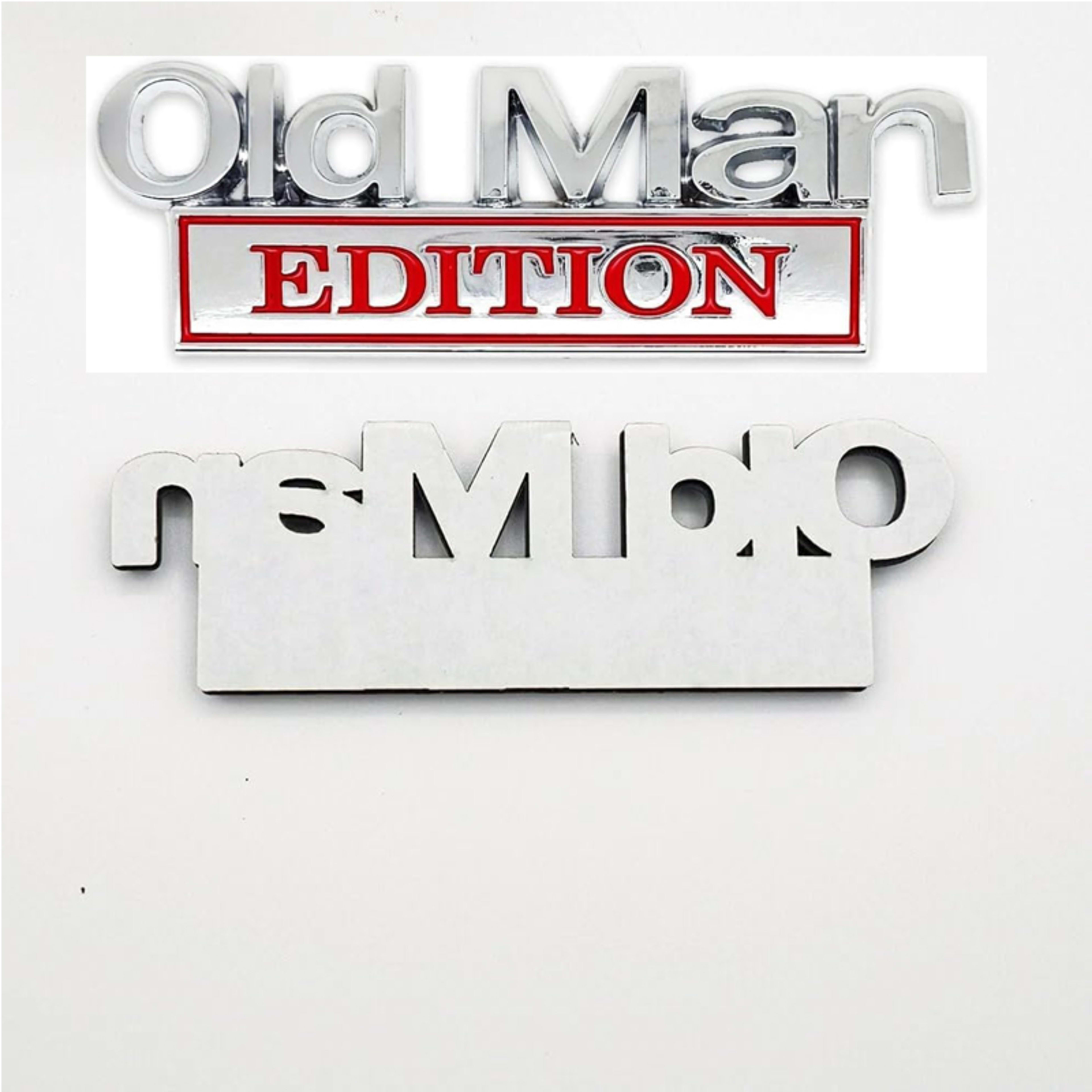 2pack Old Man Edition Emblems, Seabee Emblem 3D Badge Decal Car Truck SUV,Refrigerator Sticker,Window Display Stickers,B
