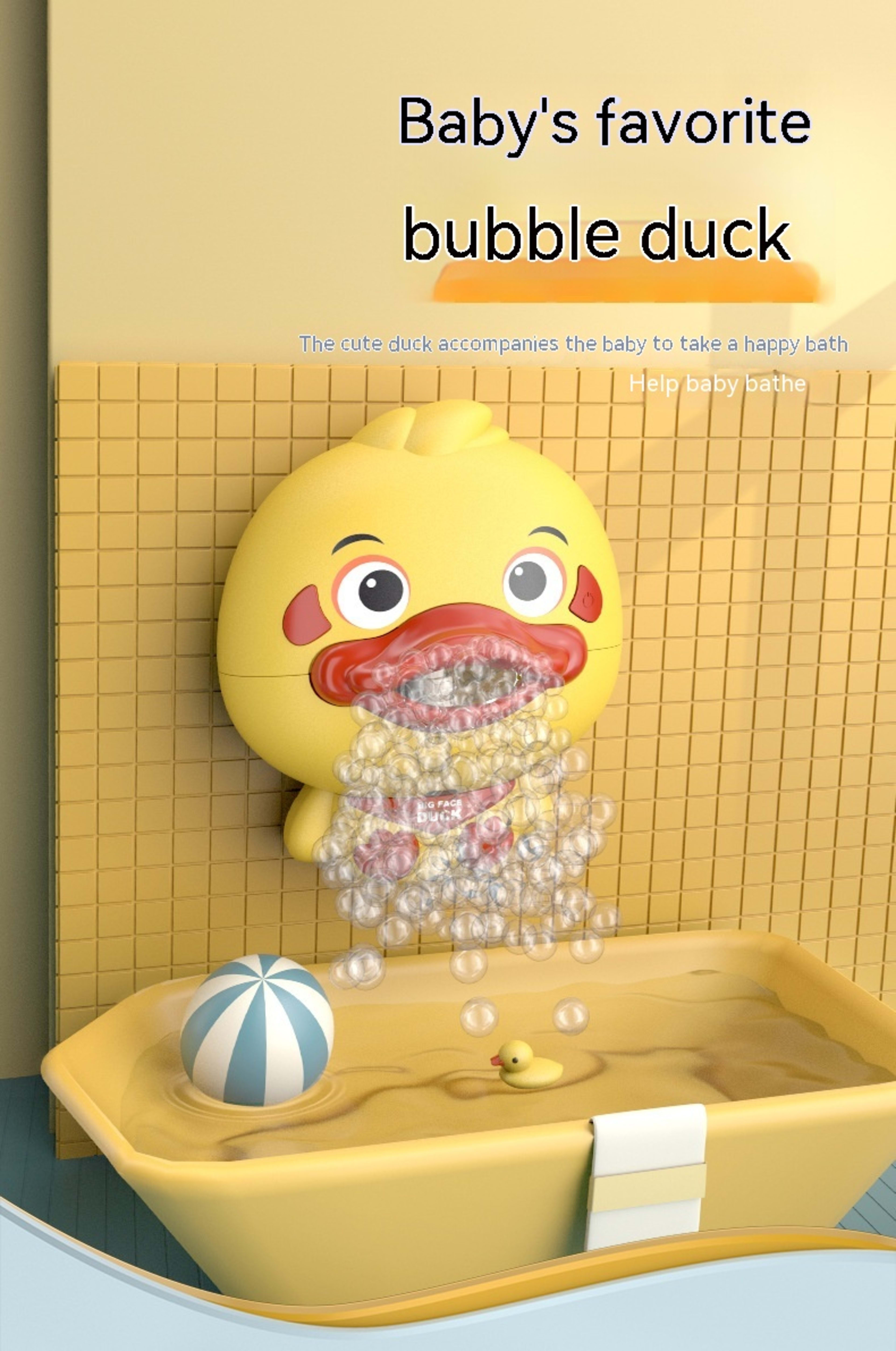 Bathroom Electric Cartoon Bubble Duck One-click Start Continuous Bubble Parent-child Interactive Water Toy 6