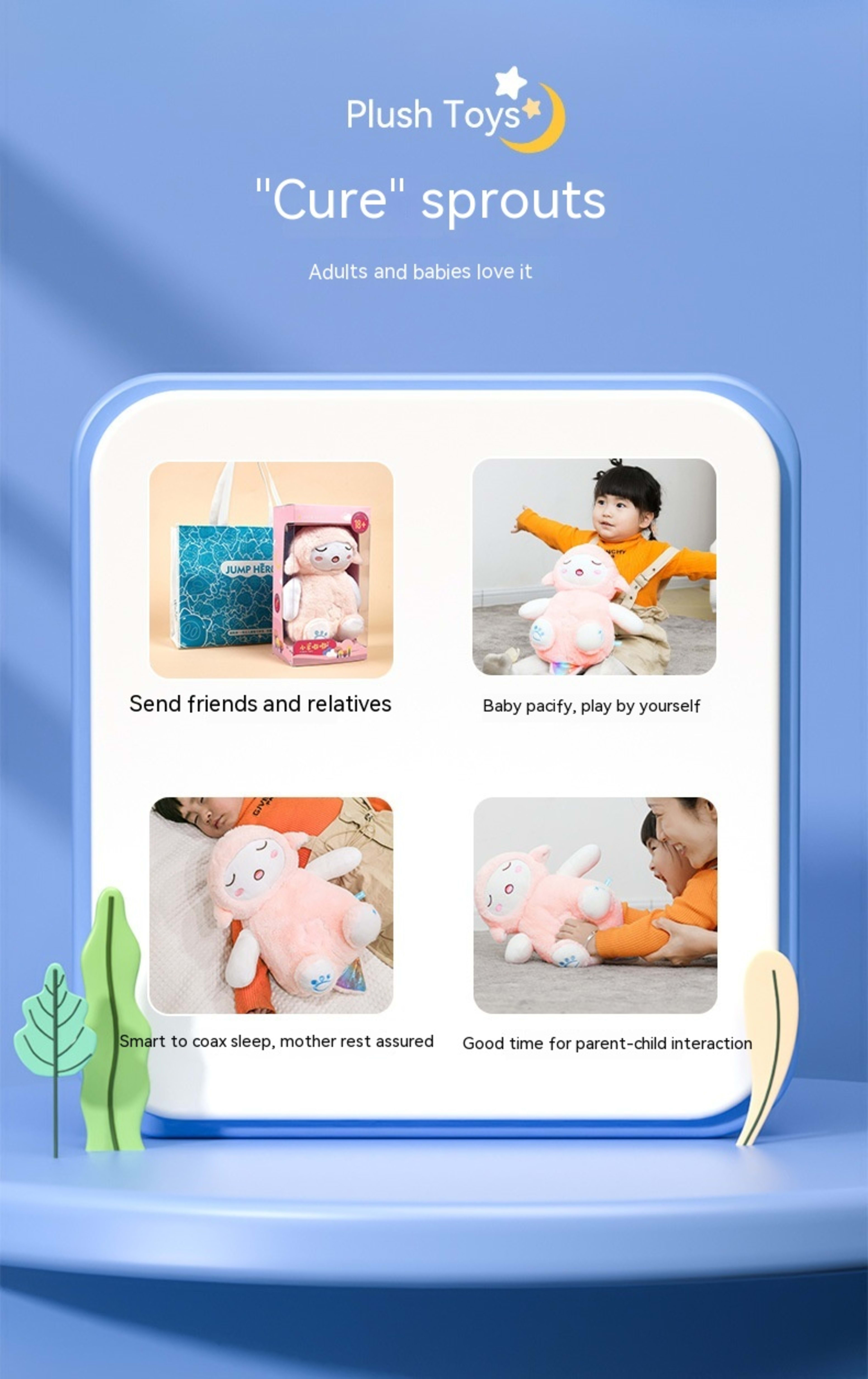Cloak Man Lamb Toot Baby Plush Doll Newborn Sound And Light Soothing Sleeping Toys 10