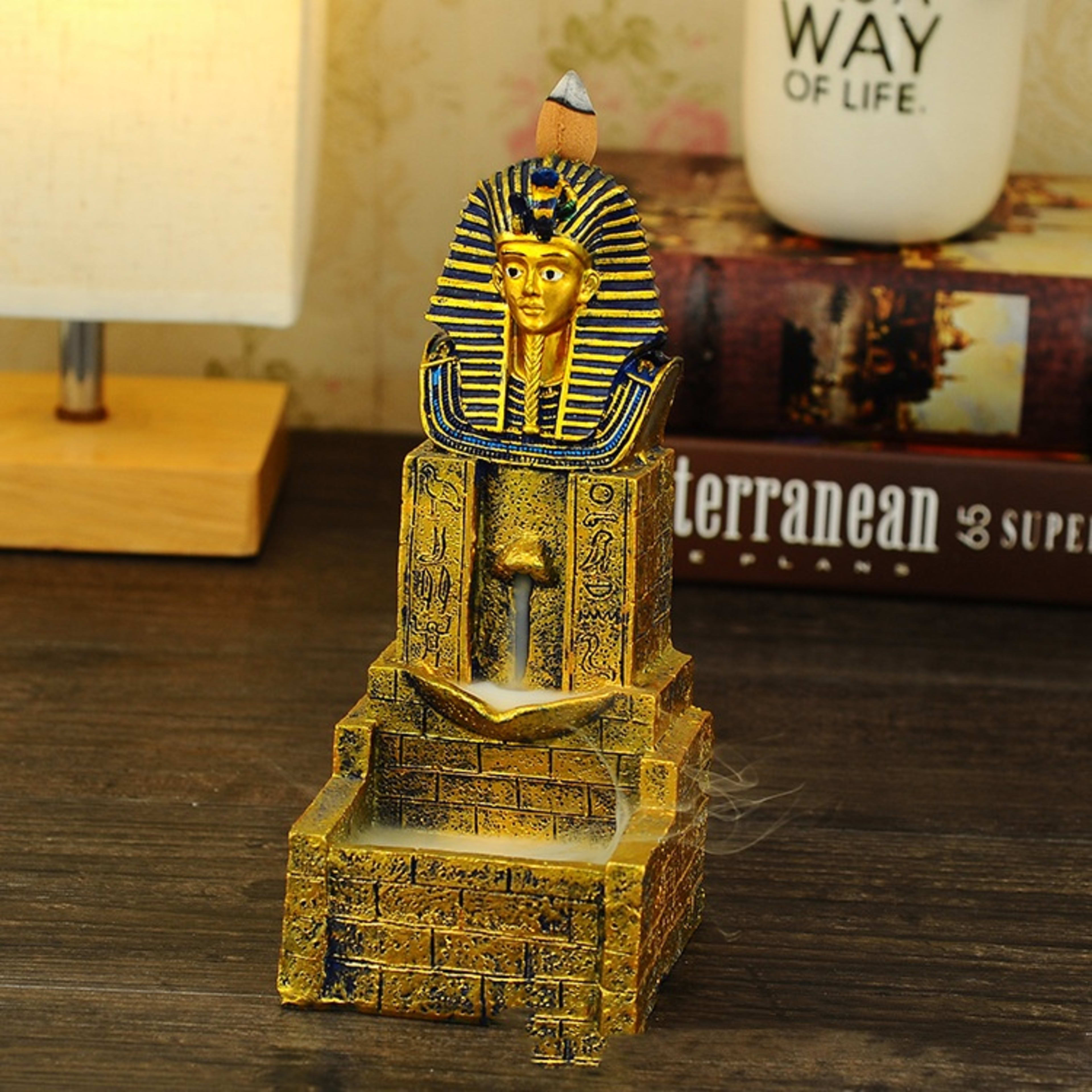 Creative Ancient Egypt Backflow Incense Burner Resin Crafts Home Buddha Ornament 5