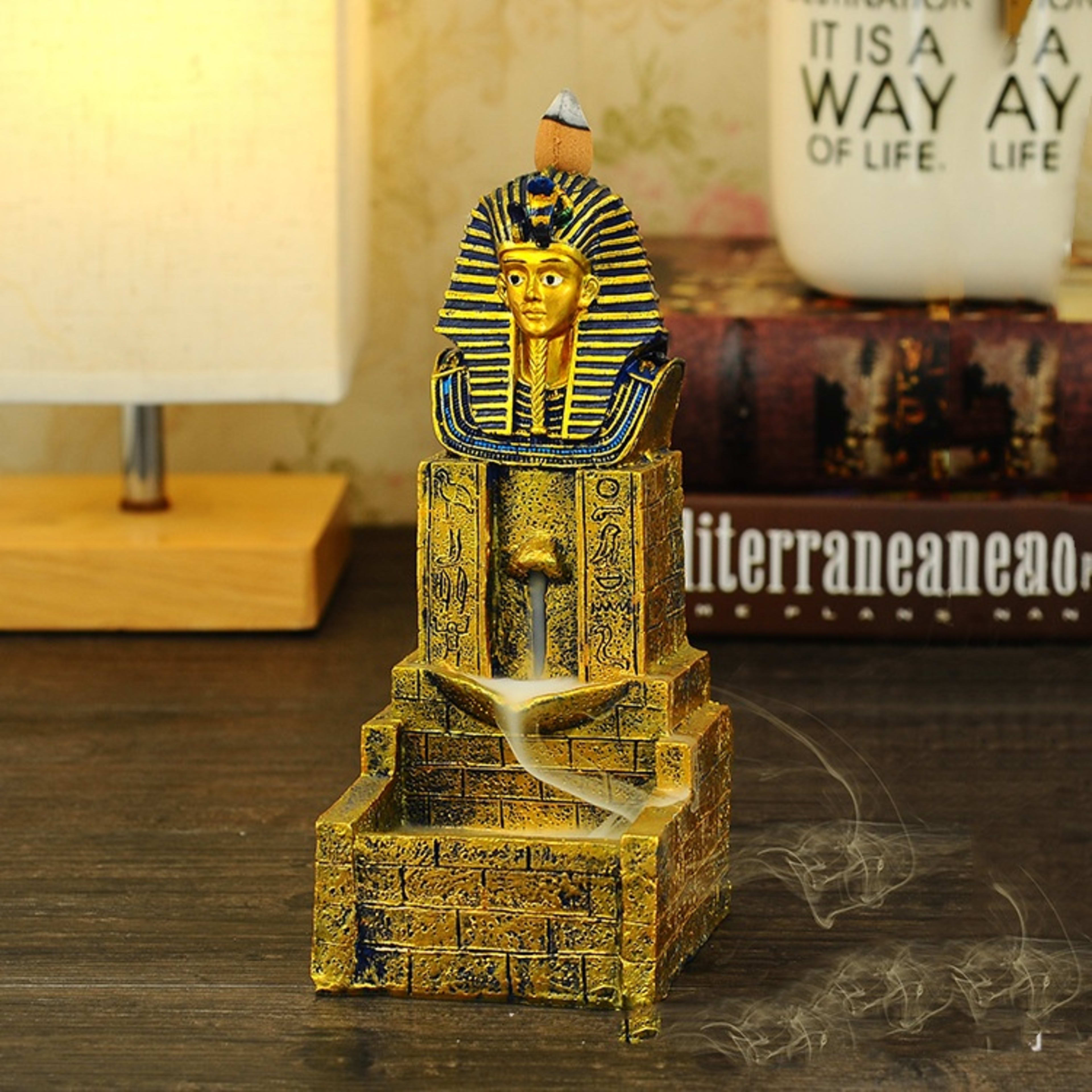 Creative Ancient Egypt Backflow Incense Burner Resin Crafts Home Buddha Ornament 7