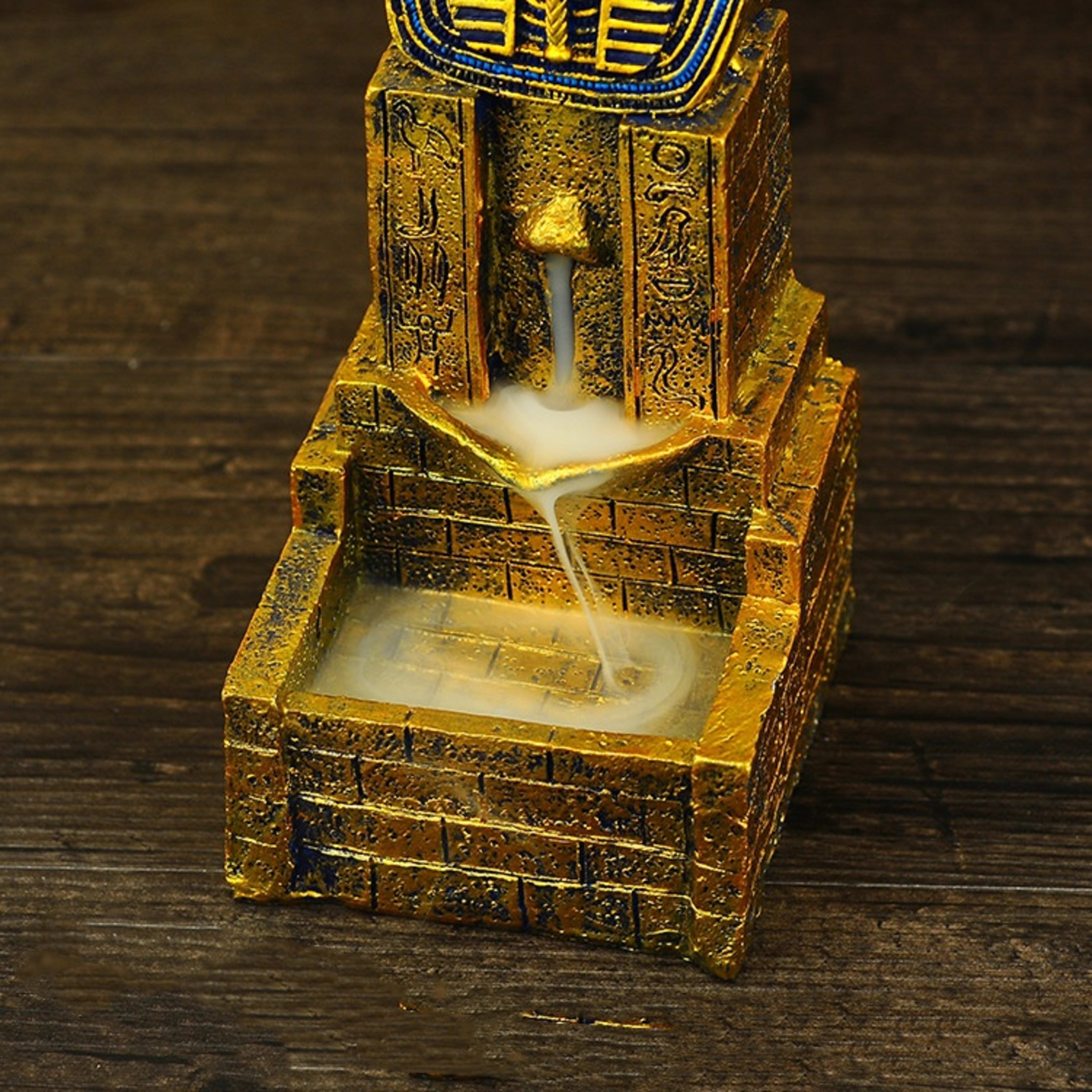 Creative Ancient Egypt Backflow Incense Burner Resin Crafts Home Buddha Ornament 6