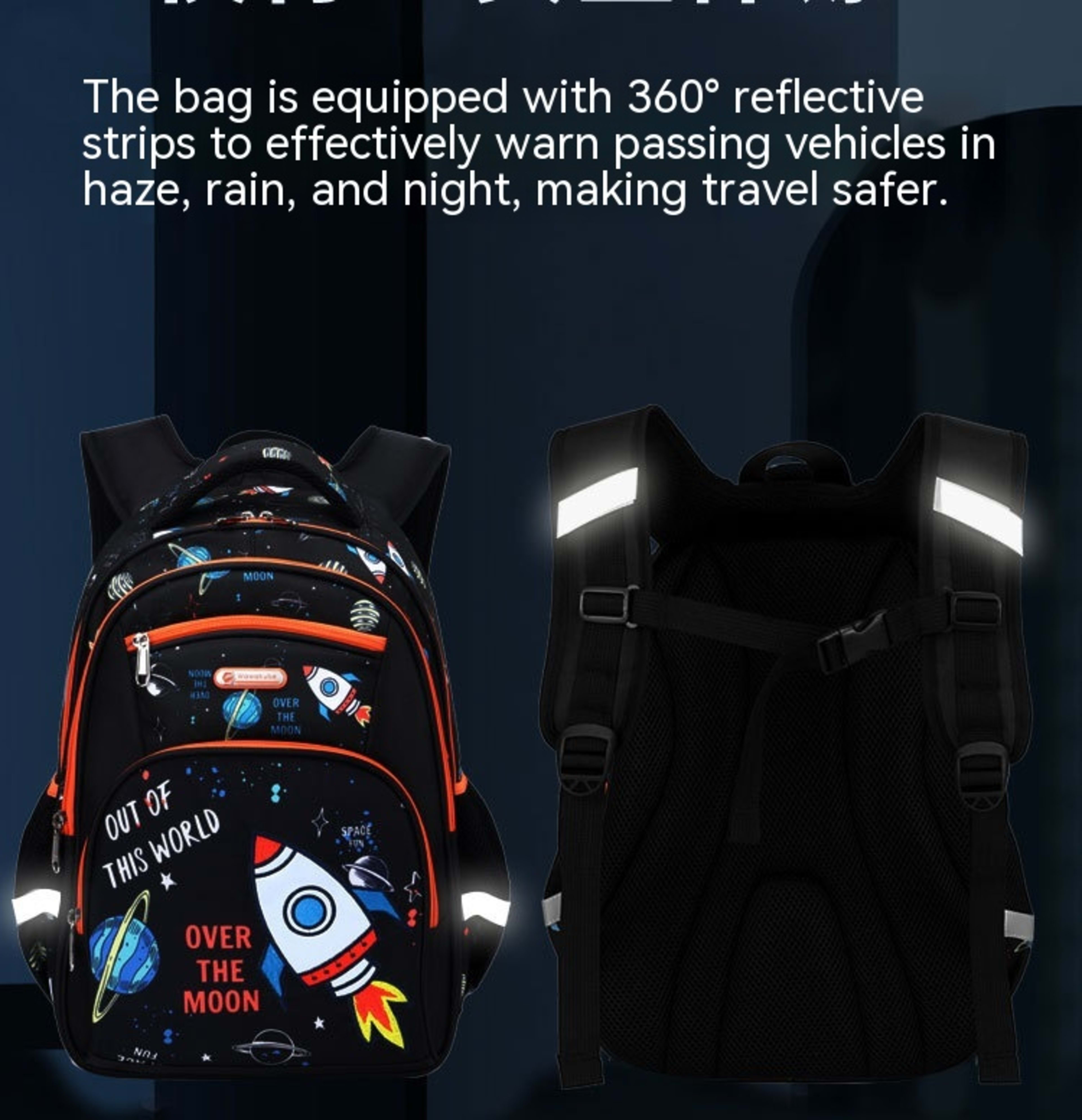 Primary School Boys Large Capacity Children's Backpack Space Schoolbag 3