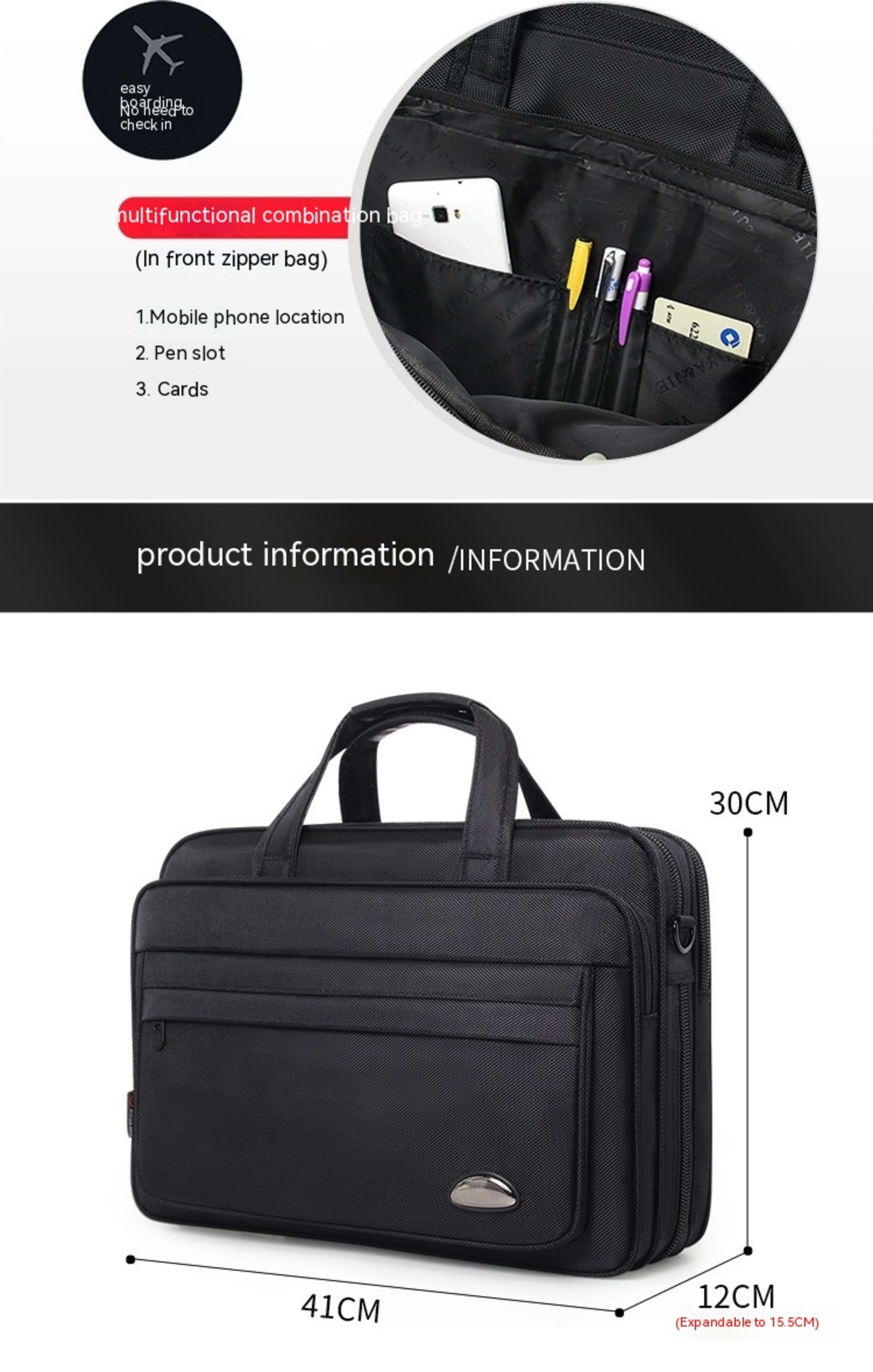Men's Waterproof Oxford Large Capacity Briefcase 16