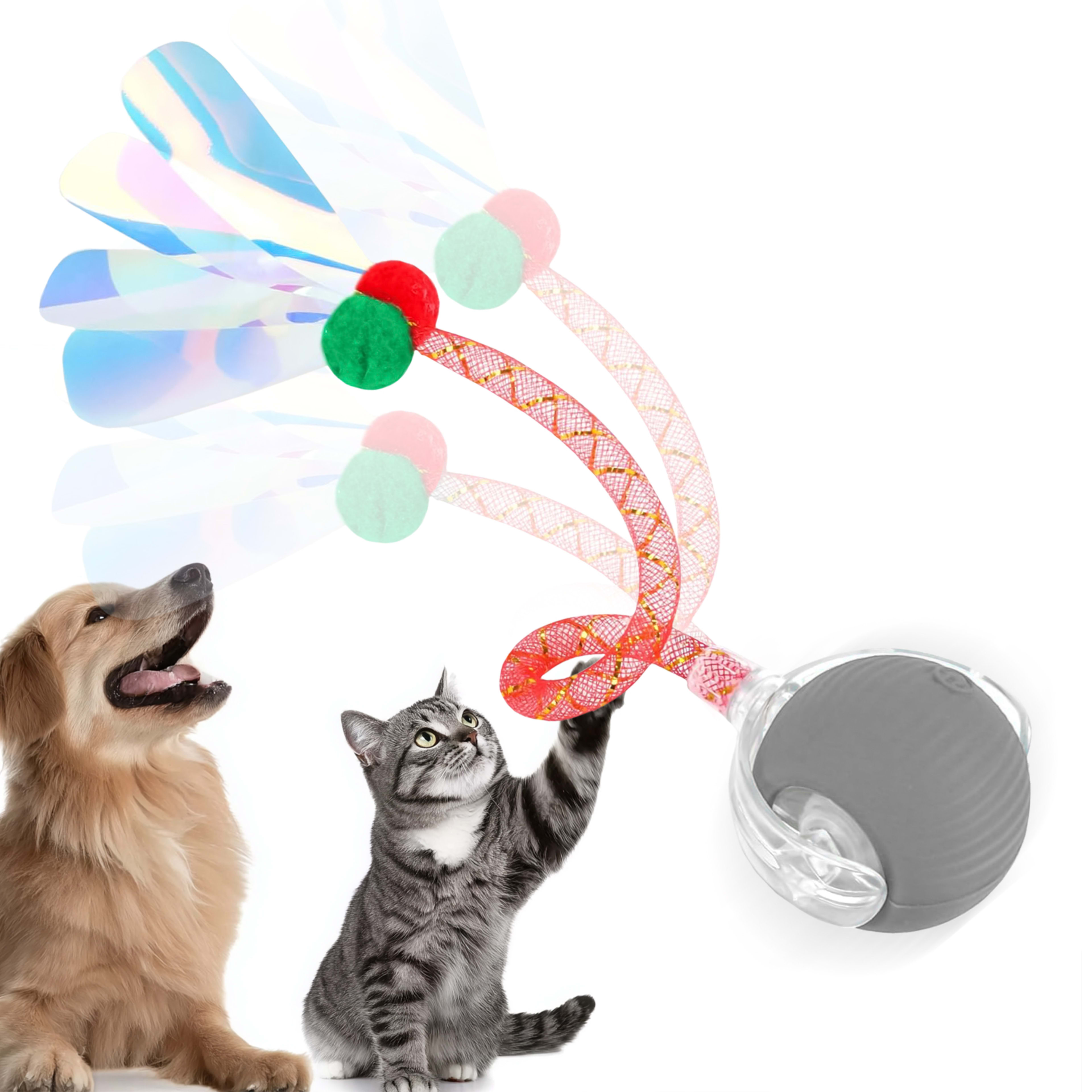 Interactive Toys Ball For Cats, Dog,Agile Moving Cat Ball With ElasticMesh Tail