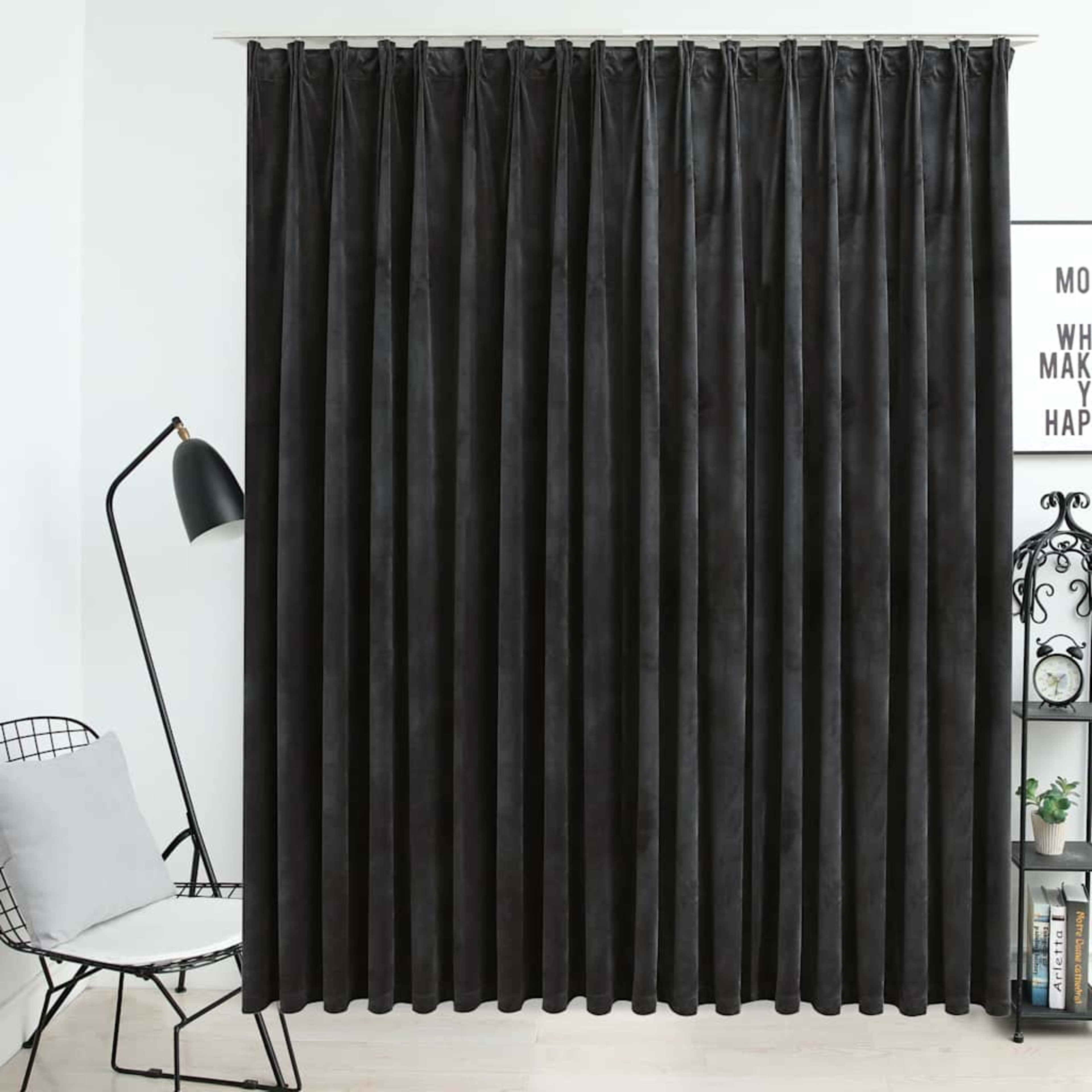 blackout curtain with hooks, velvet;   blackout curtain with 8
