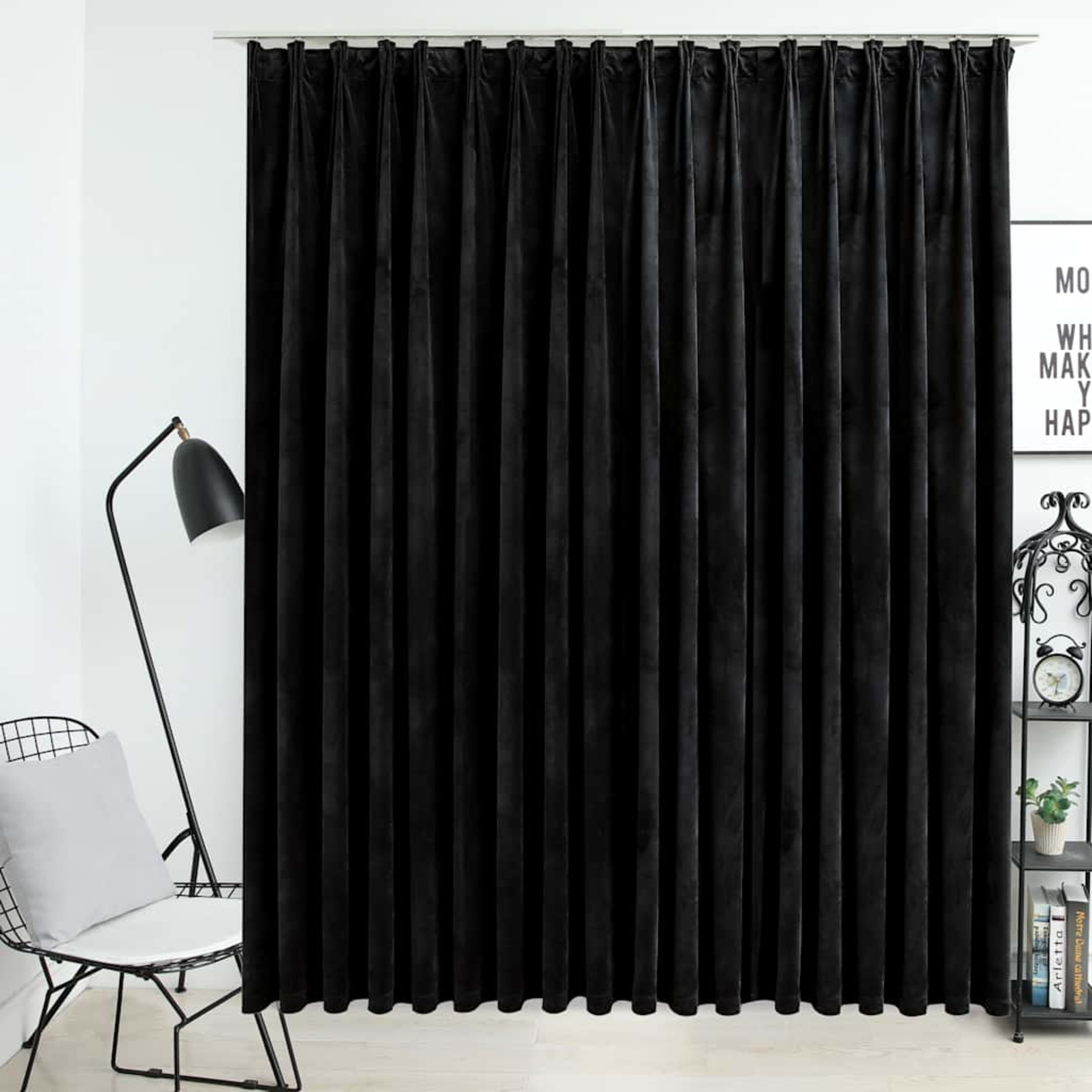 blackout curtain with hooks, velvet; blackout curtain with