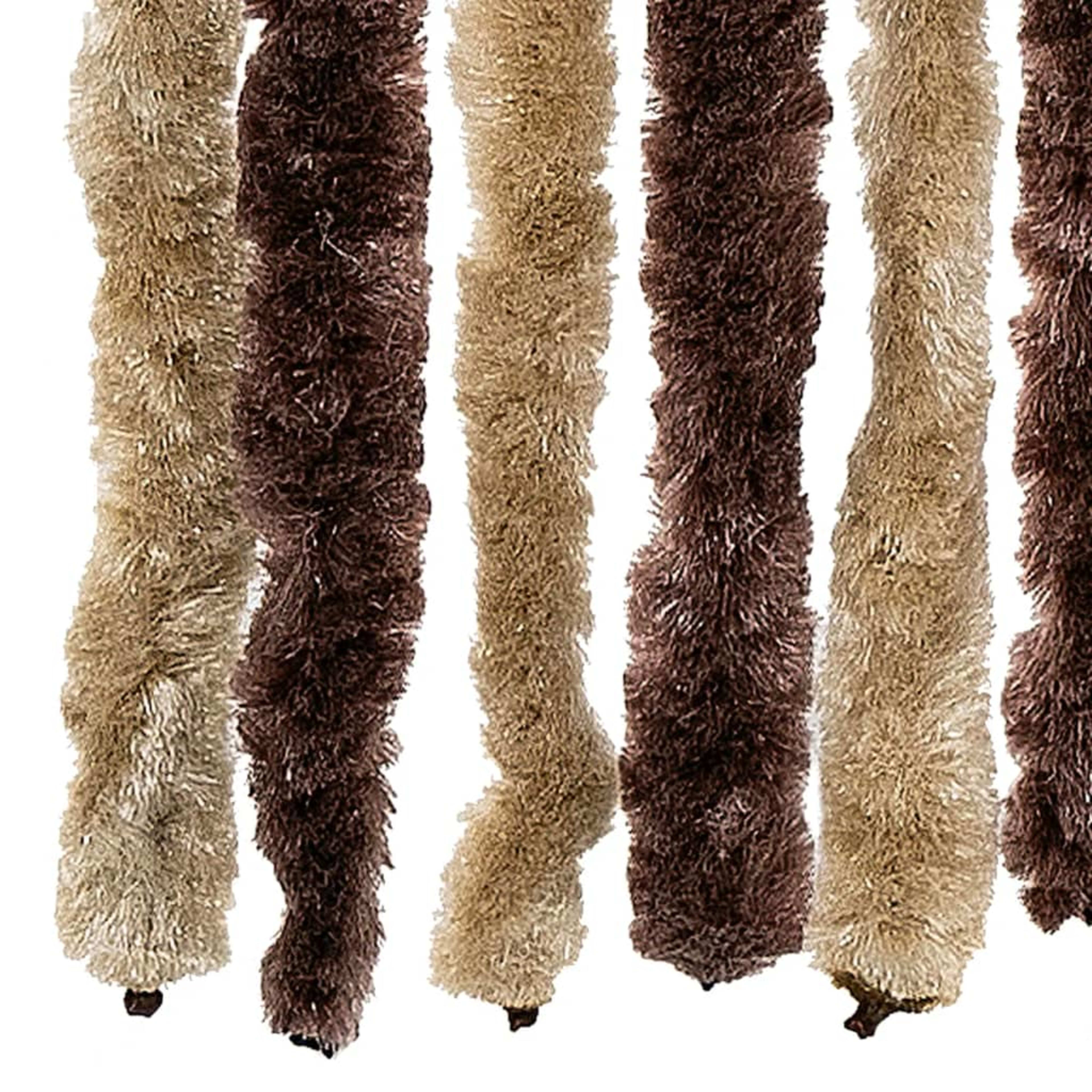 Insect Screen Curtain and Light Brown Chenille   Insect Screen Curtain and 6