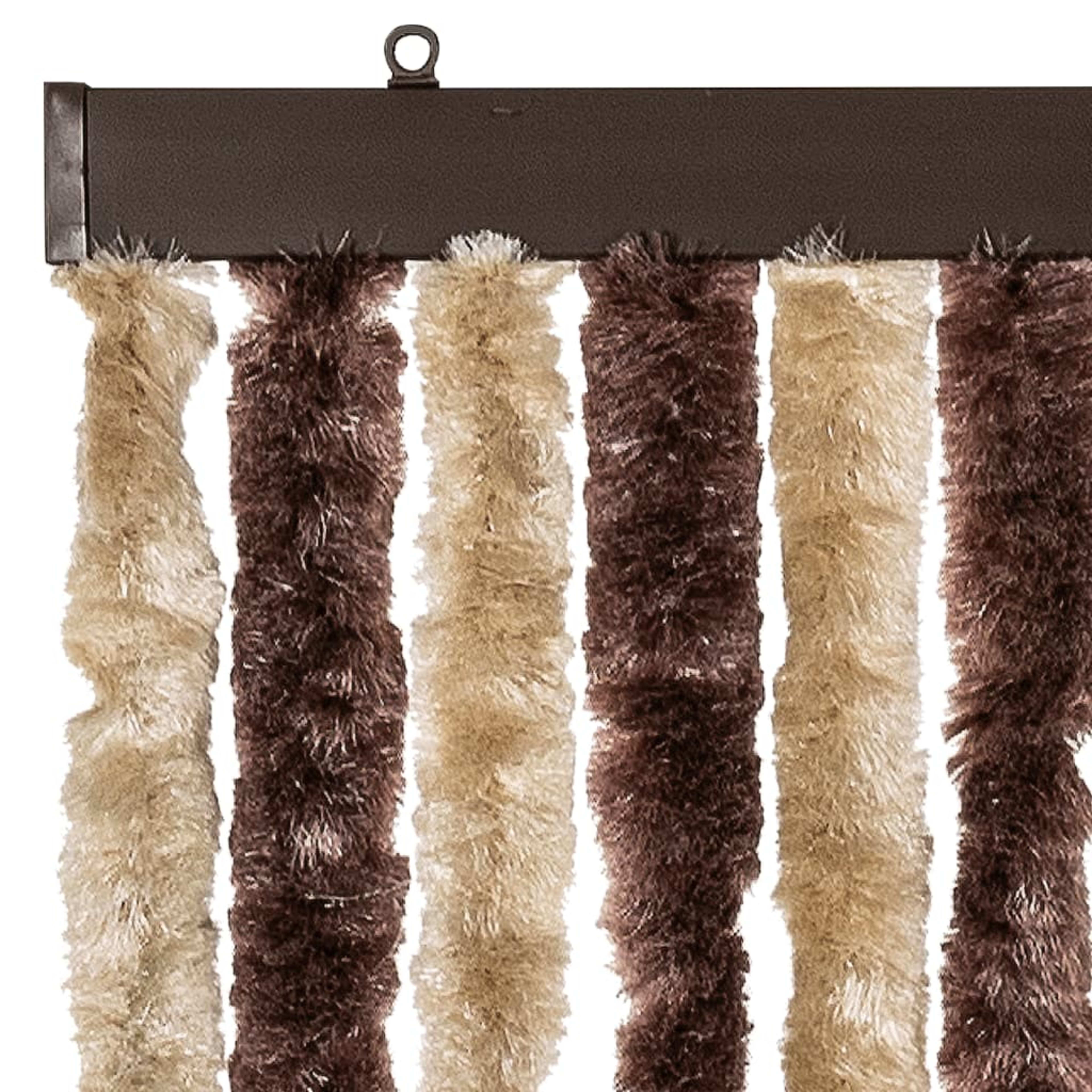 Insect Screen Curtain and Light Brown Chenille   Insect Screen Curtain and 5
