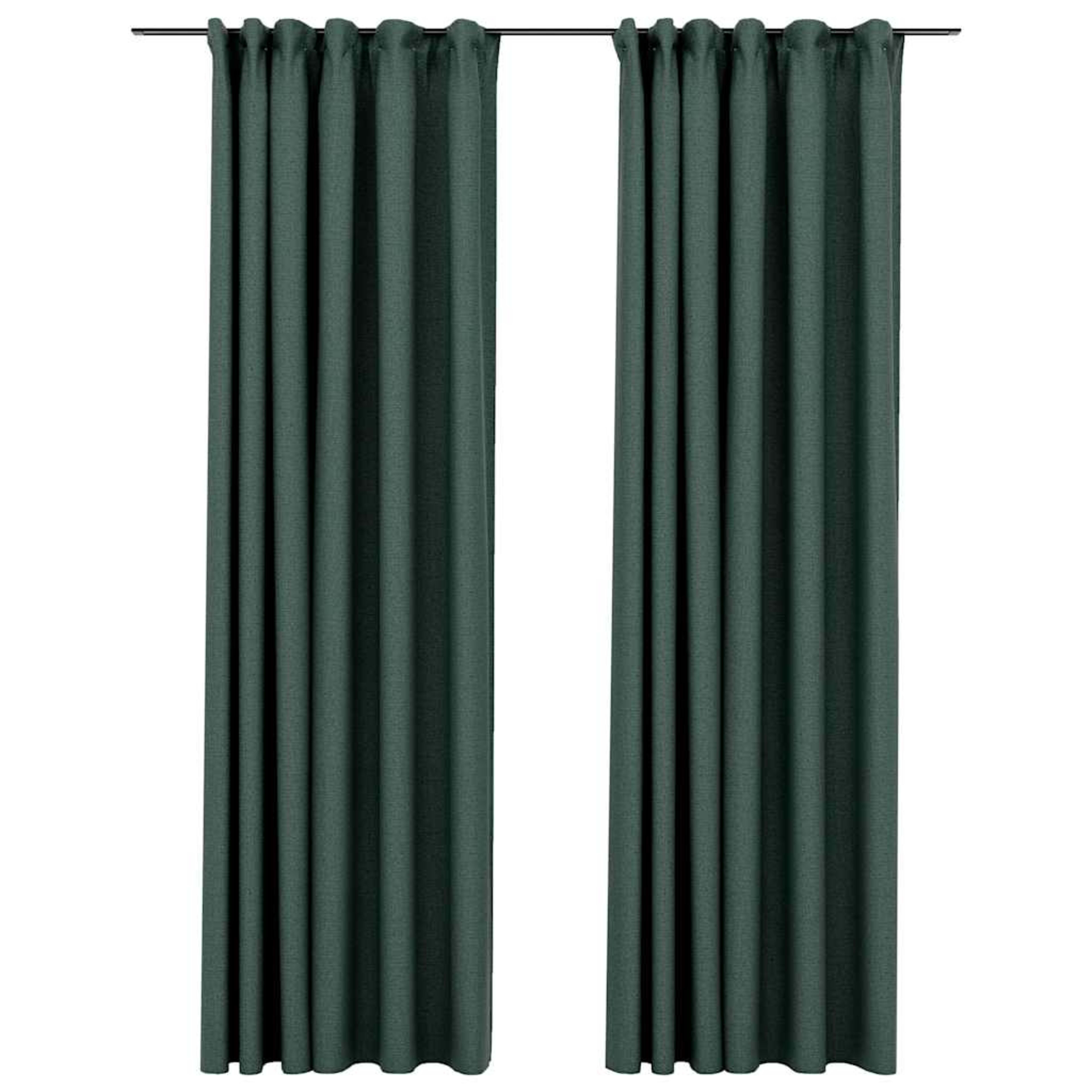 blackout curtains with hooks, linen look, 2 pieces. 1