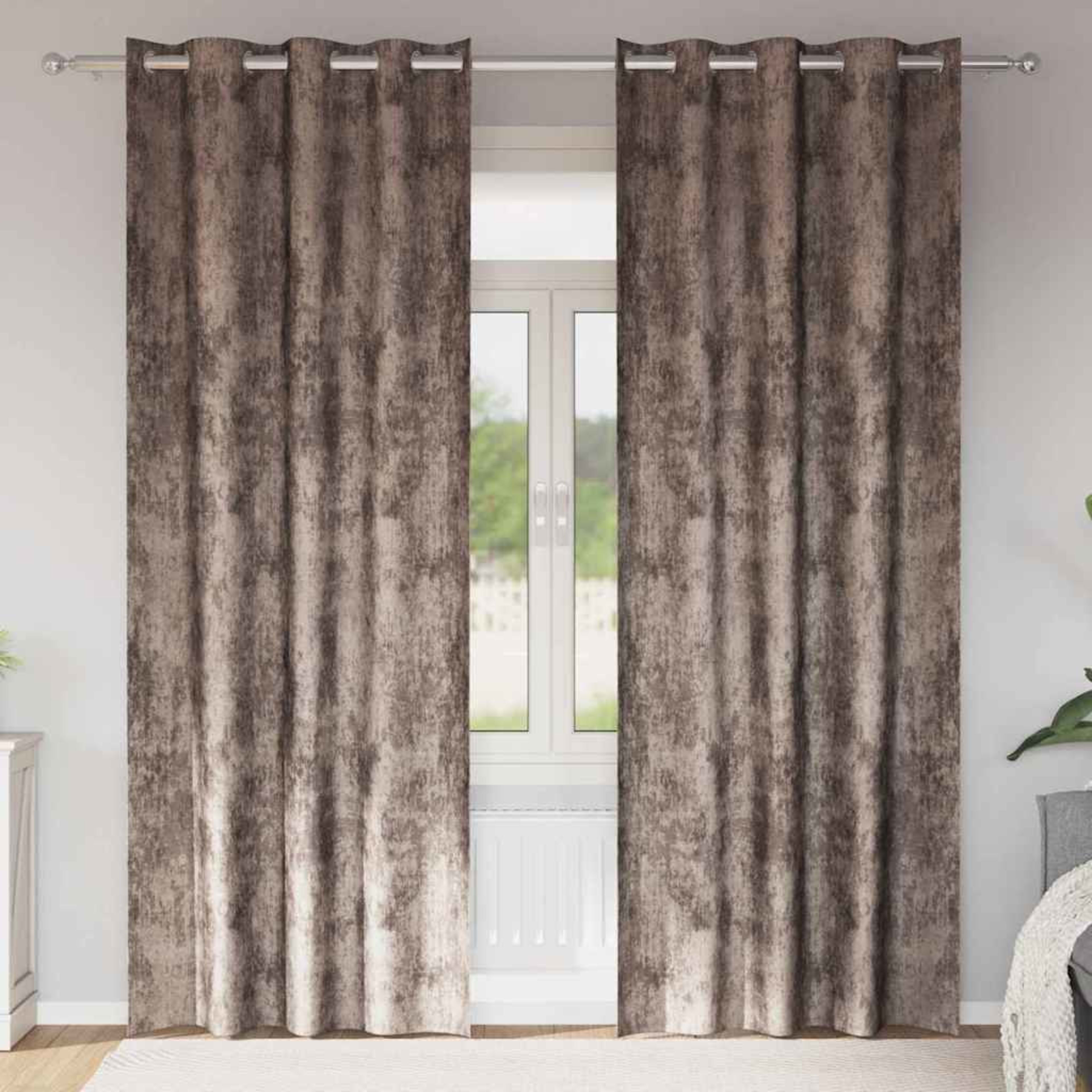 Curtain Set of 2 Silver Velvet 13