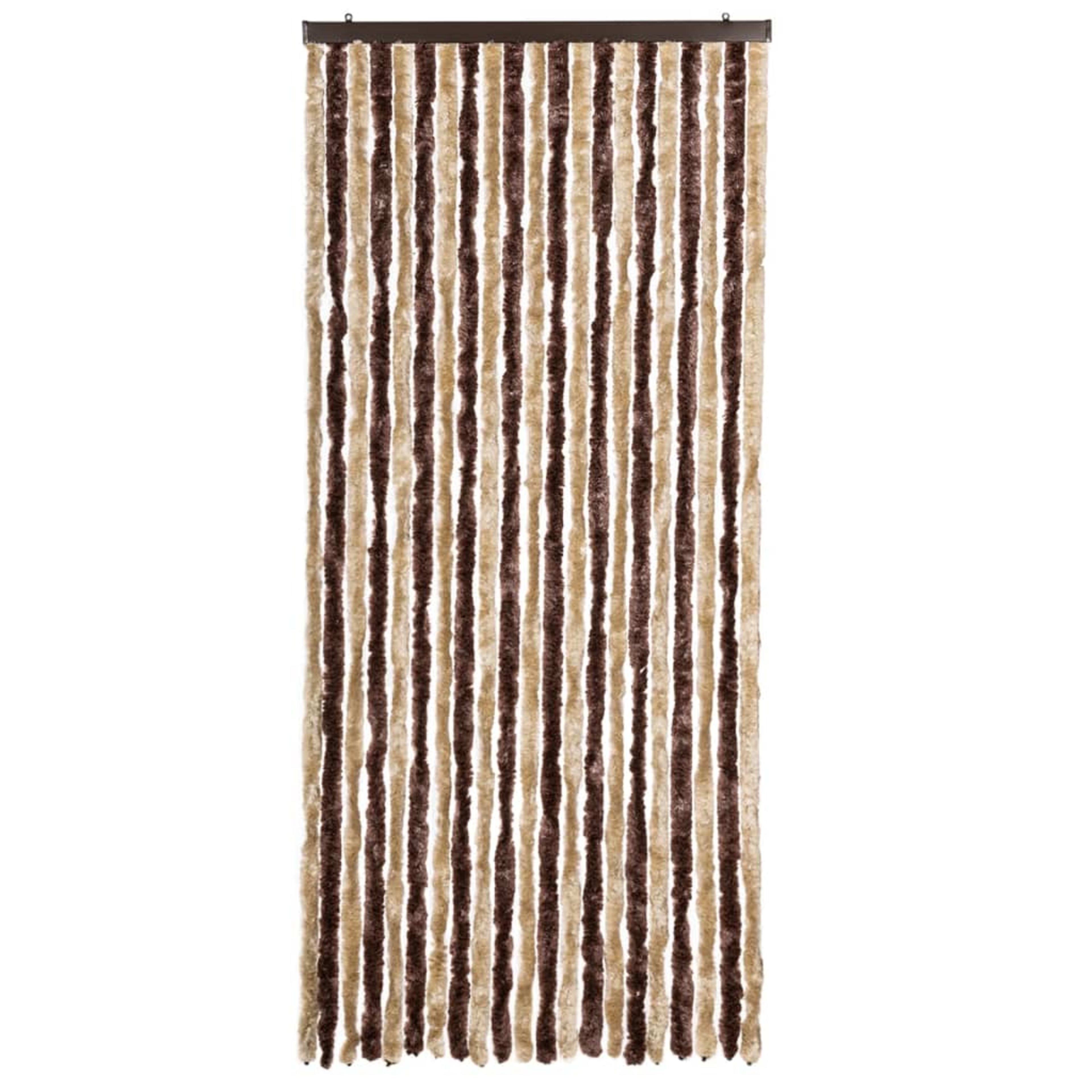 Insect Screen Curtain and Light Brown Chenille   Insect Screen Curtain and 3