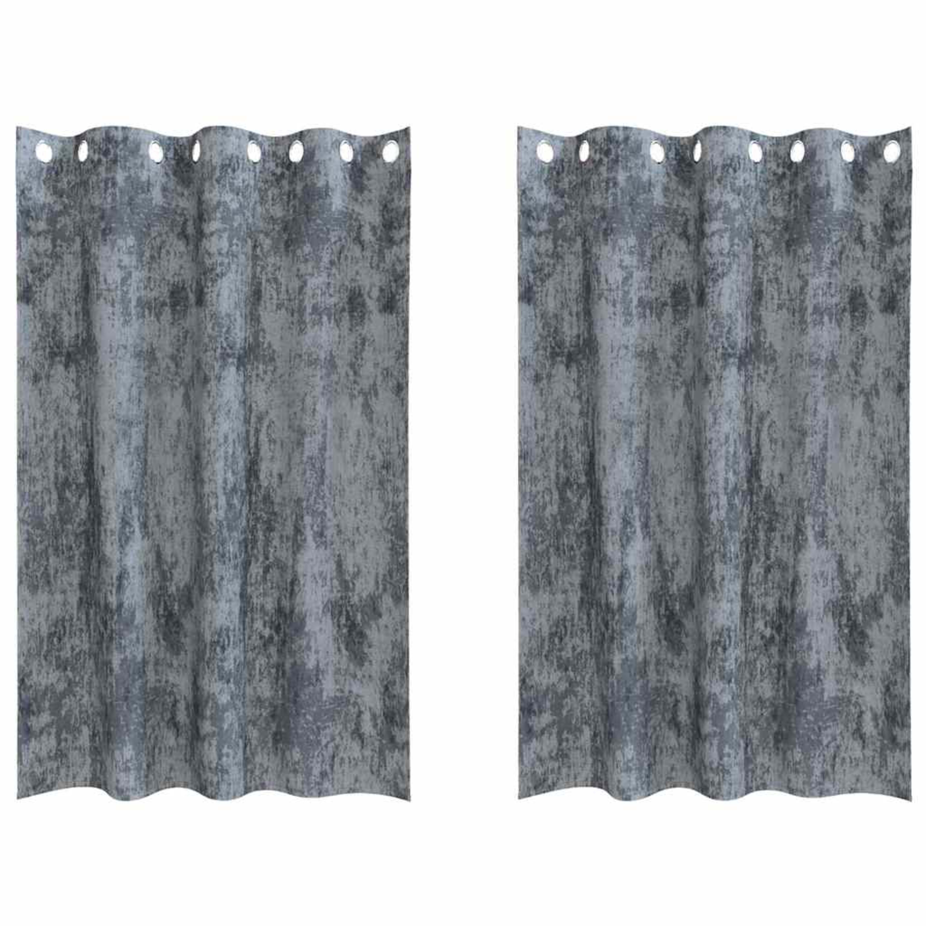 Curtain Set of 2 Silver Velvet 5