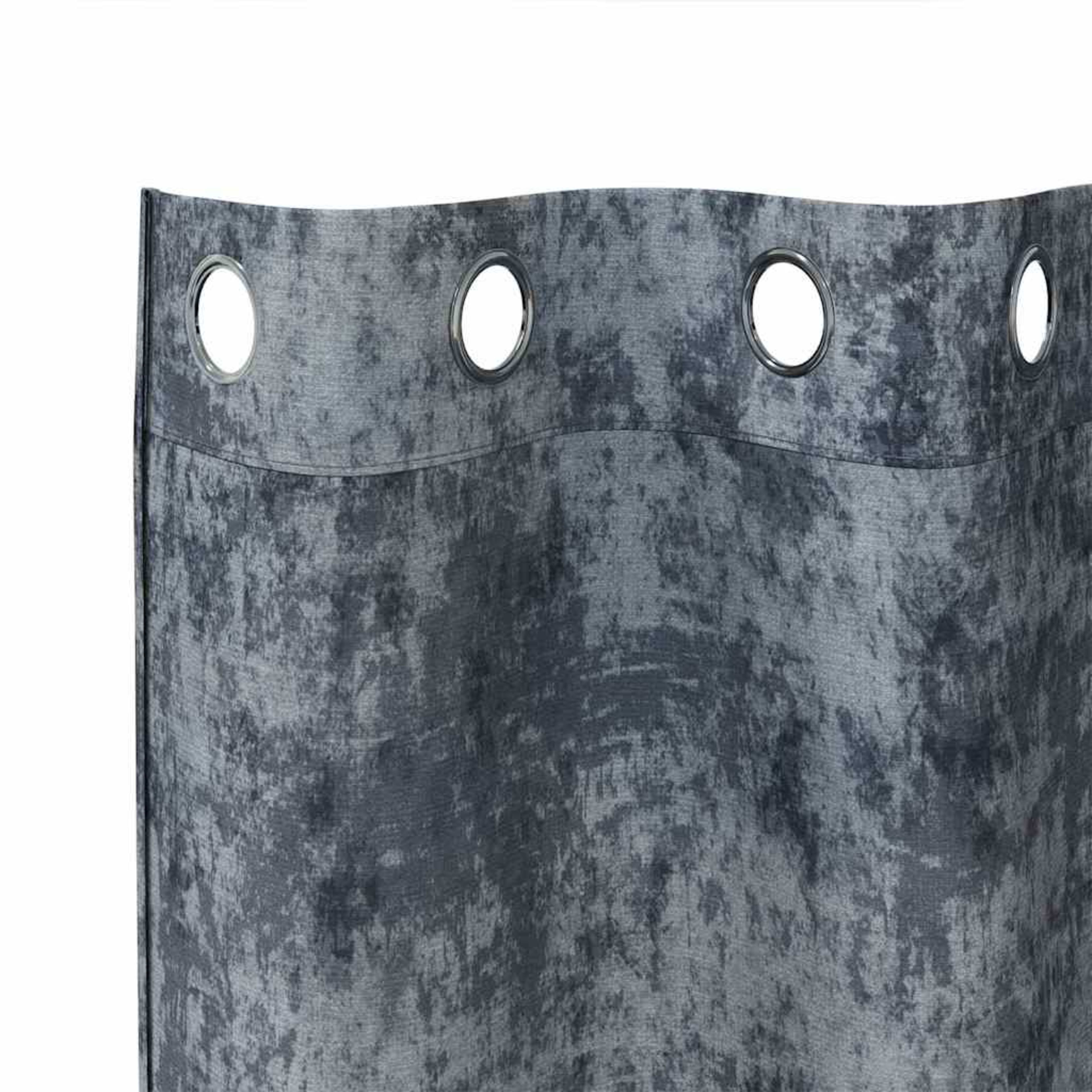 Curtain Set of 2 Silver Velvet 6