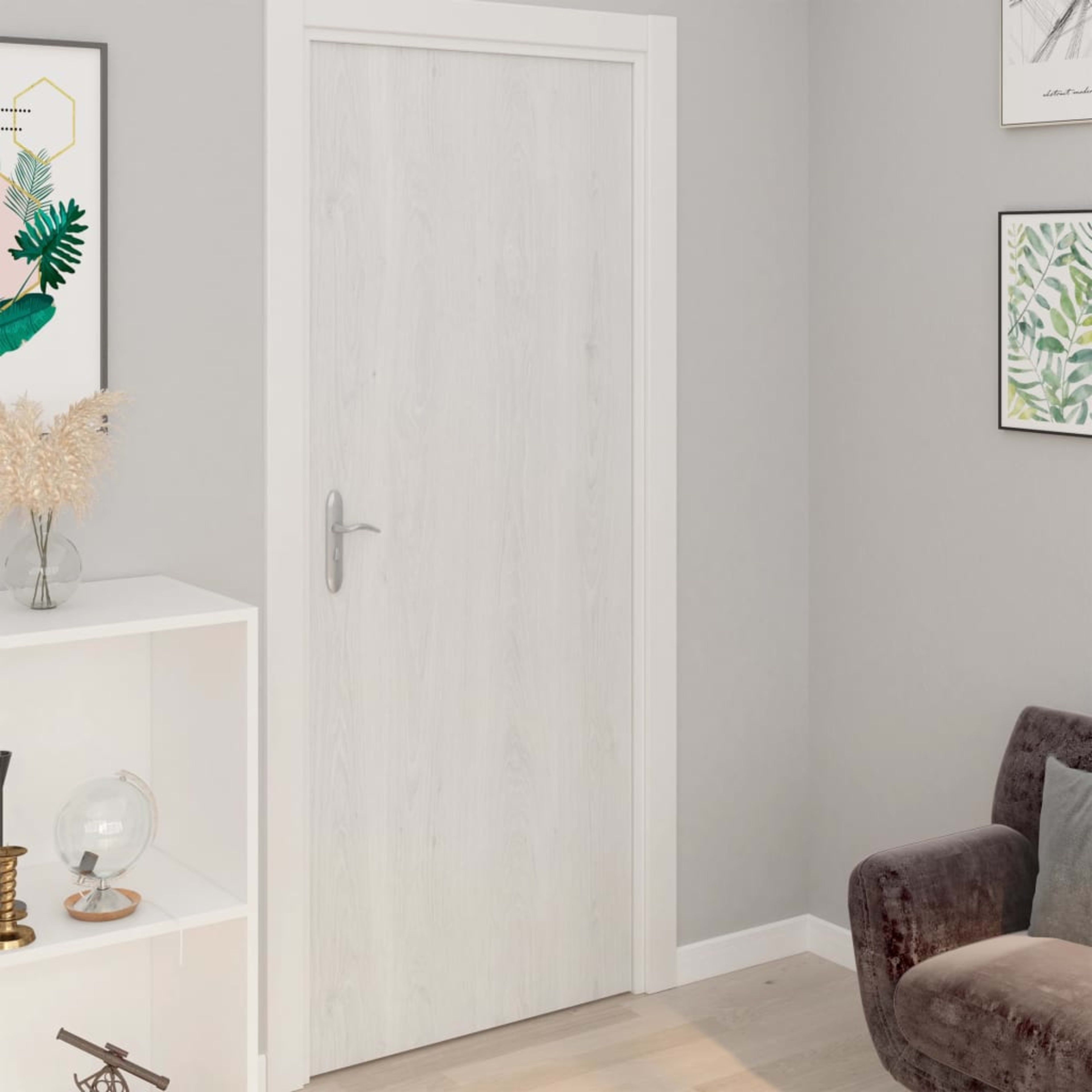 Self-adhesive Door Films, 2 Pieces, White PVC