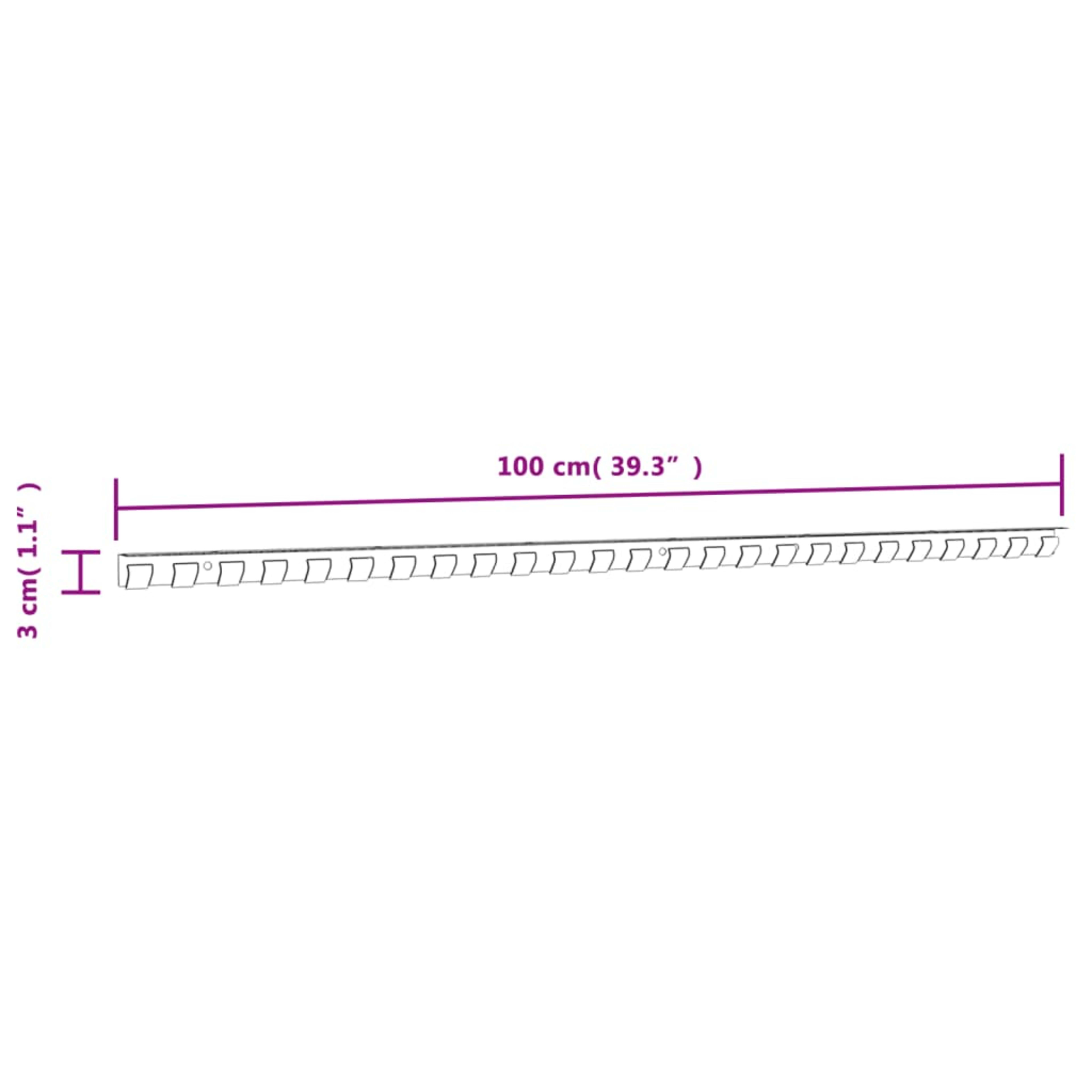 Strip Curtain Hook Rail Silver 1 m Stainless Steel 4