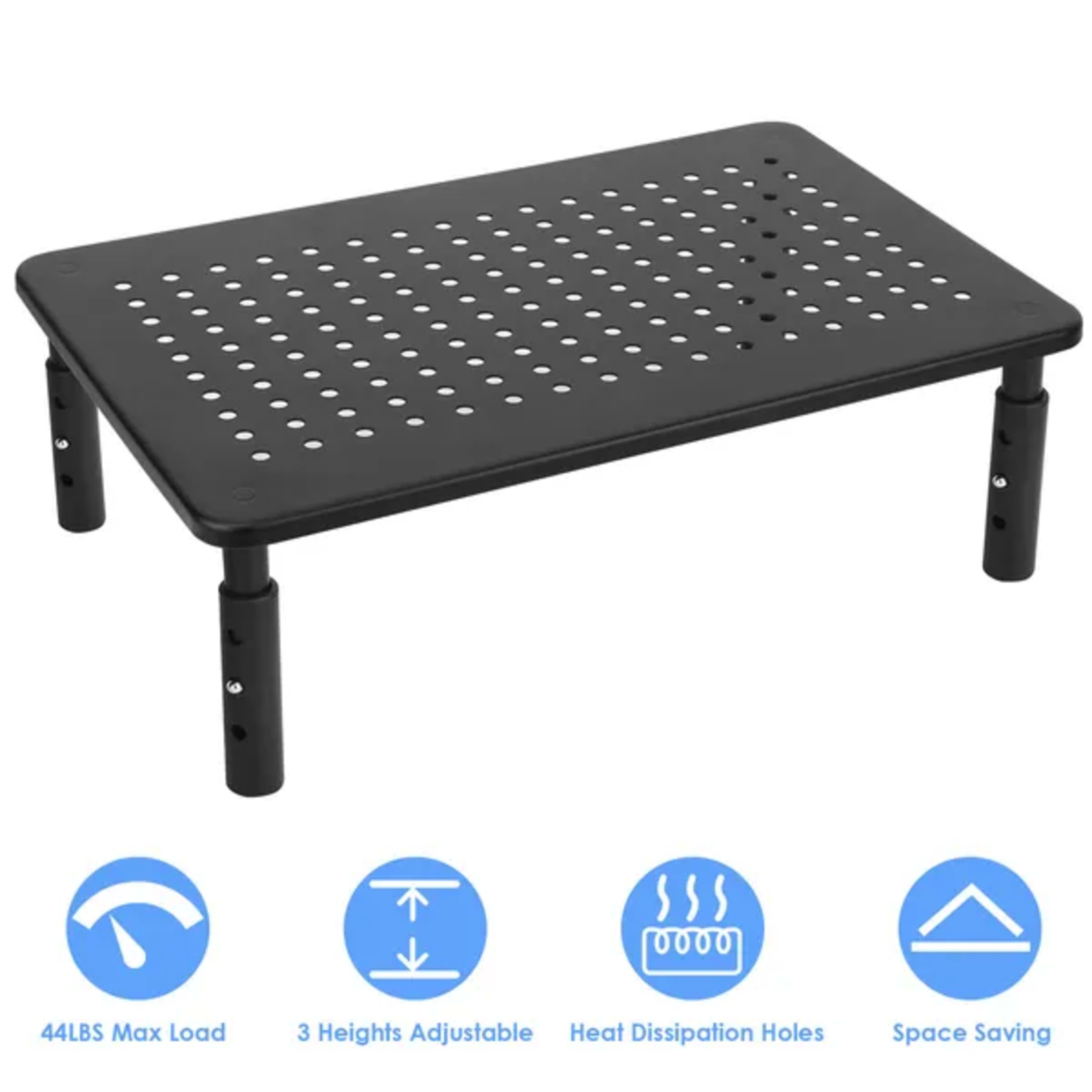 Monitor Stand Riser 3 Height Adjustable Desk Riser Organizer With Ventilation Holes 3