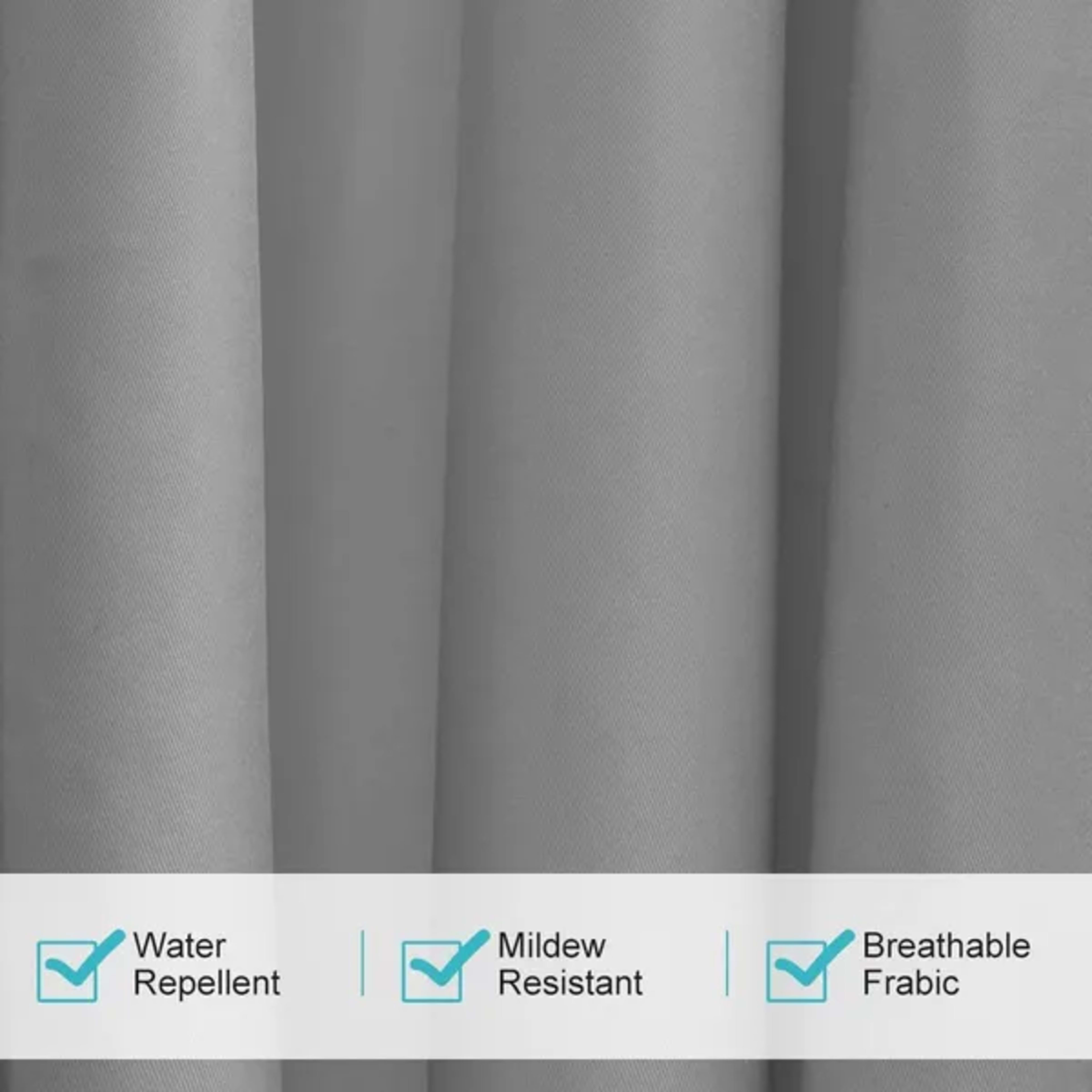 Gray Smooth 50 In. W X 108 In. L Other Blackout Outdoor Light Filtering Curtain (Single Panel), Silencer Clip 4