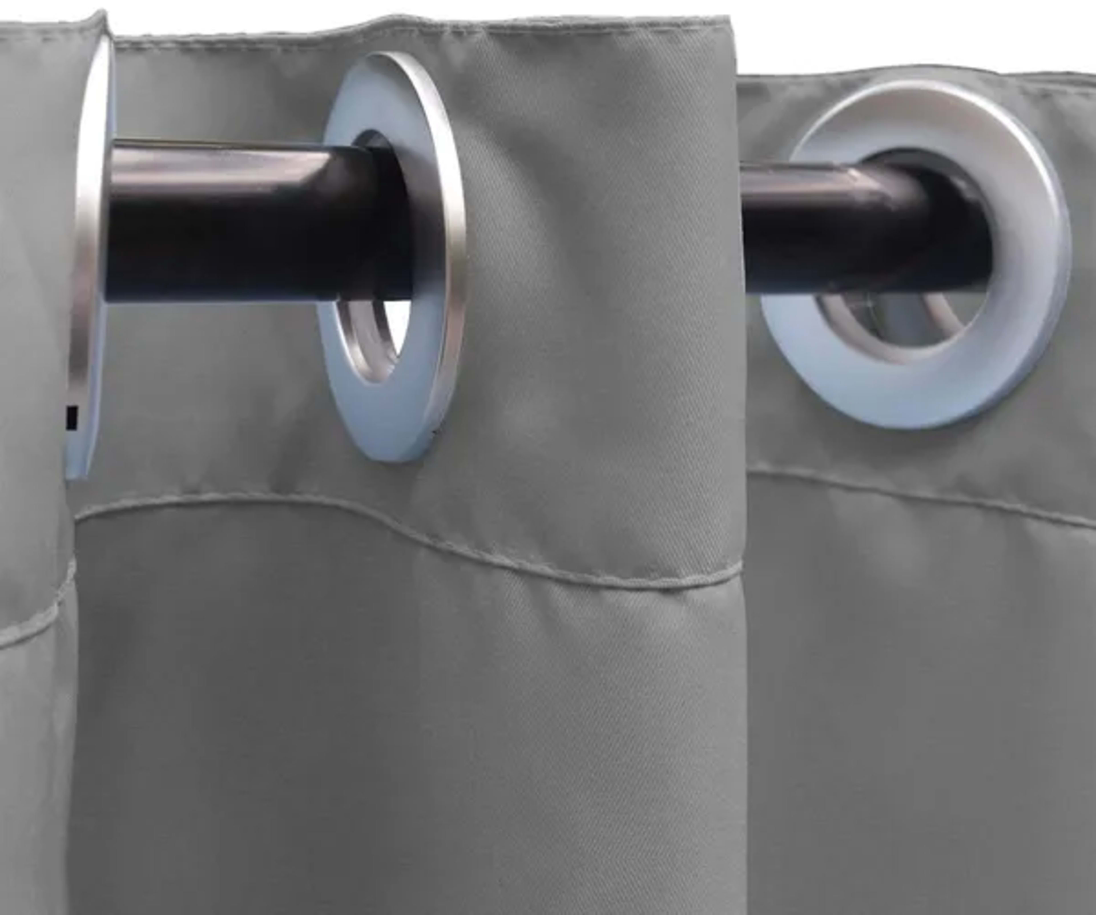 Gray Smooth 50 In. W X 108 In. L Other Blackout Outdoor Light Filtering Curtain (Single Panel), Silencer Clip 3