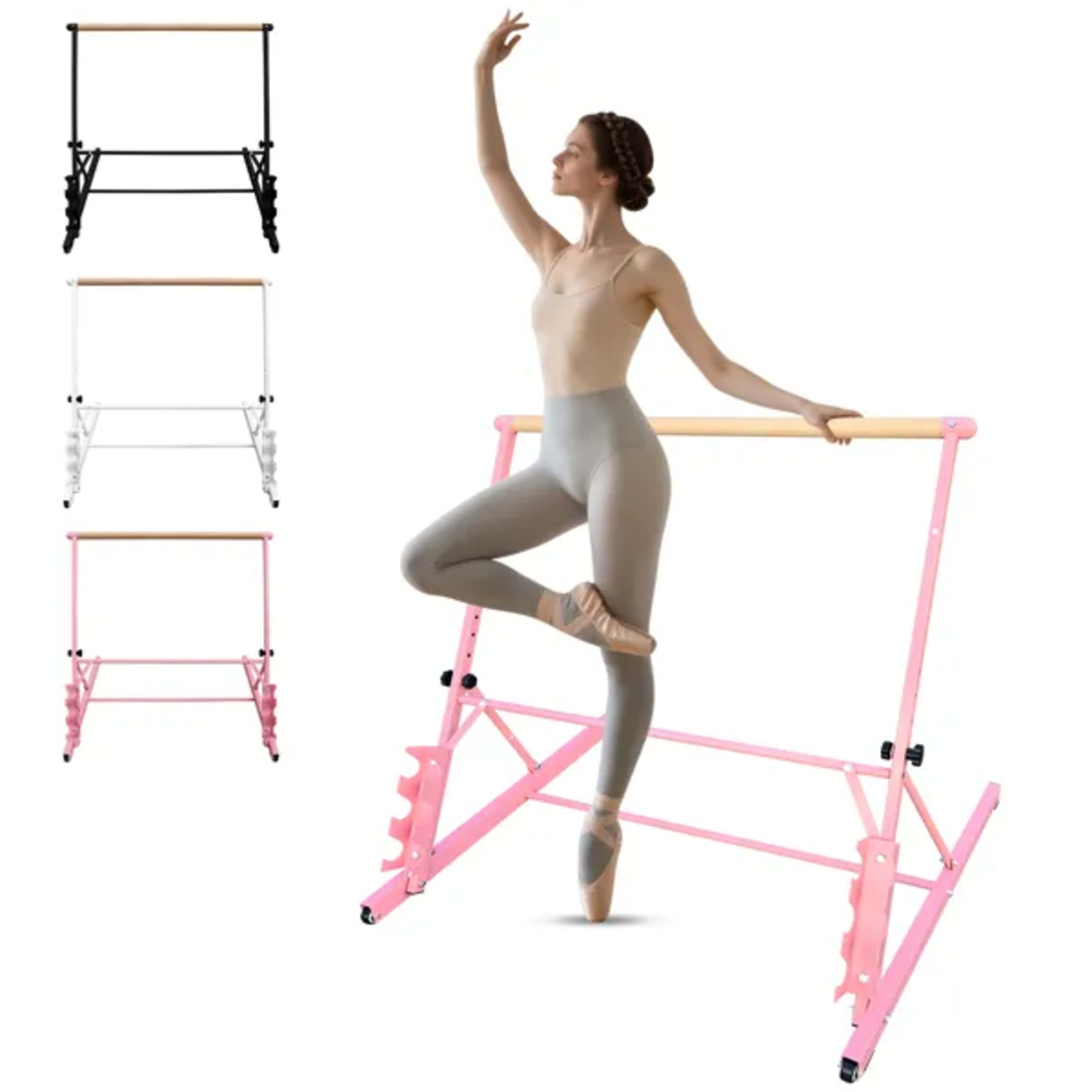 3.5FT Solid Wood Ballet Barre With Adjustable Range Of 31.5-39.5 Inches For Dance Practice 3