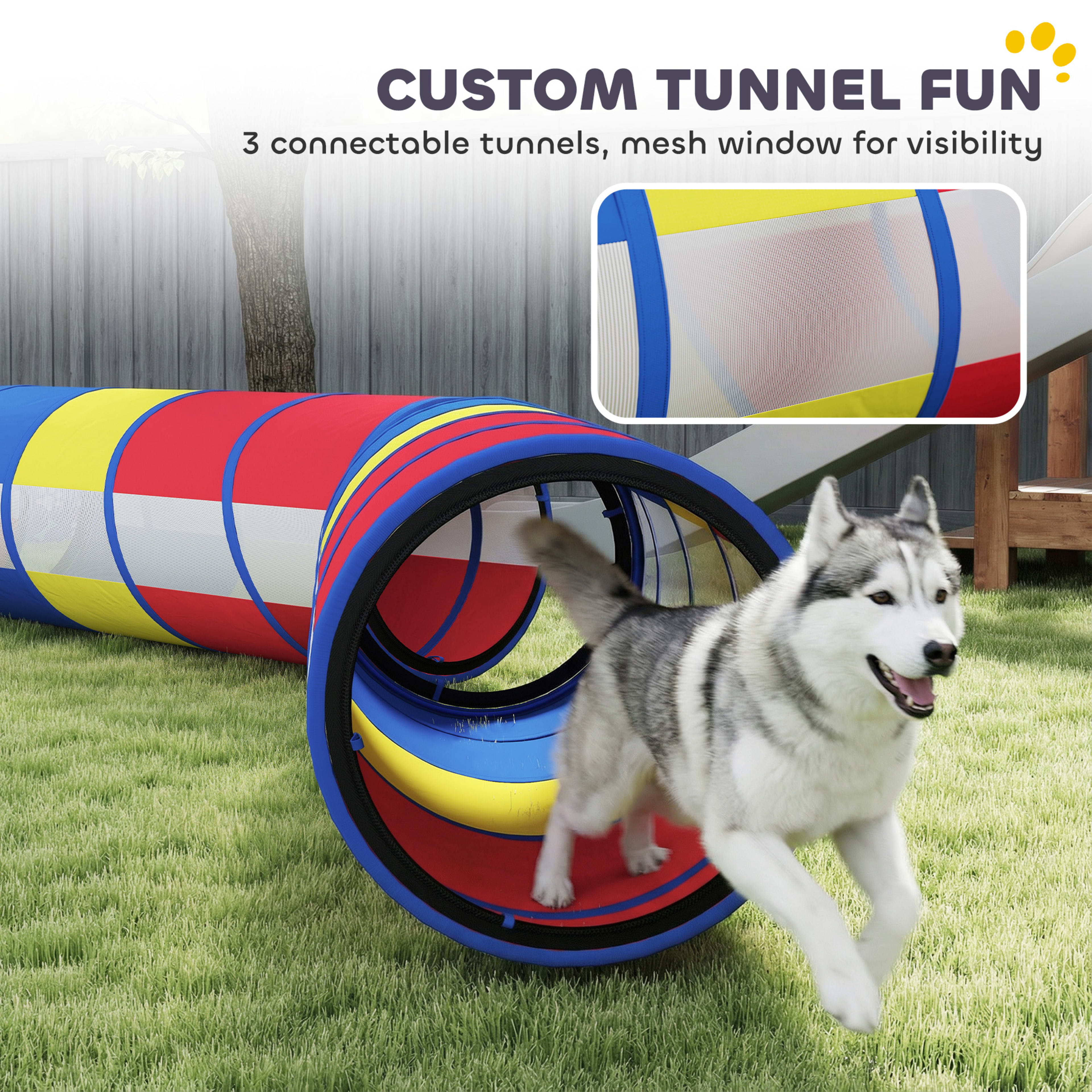 Dog Agility Training Equipment, 12-Piece Dog Obstacle Course with Adjustable Hurdle & Ring, 4 Tunnels, Weave Poles 1