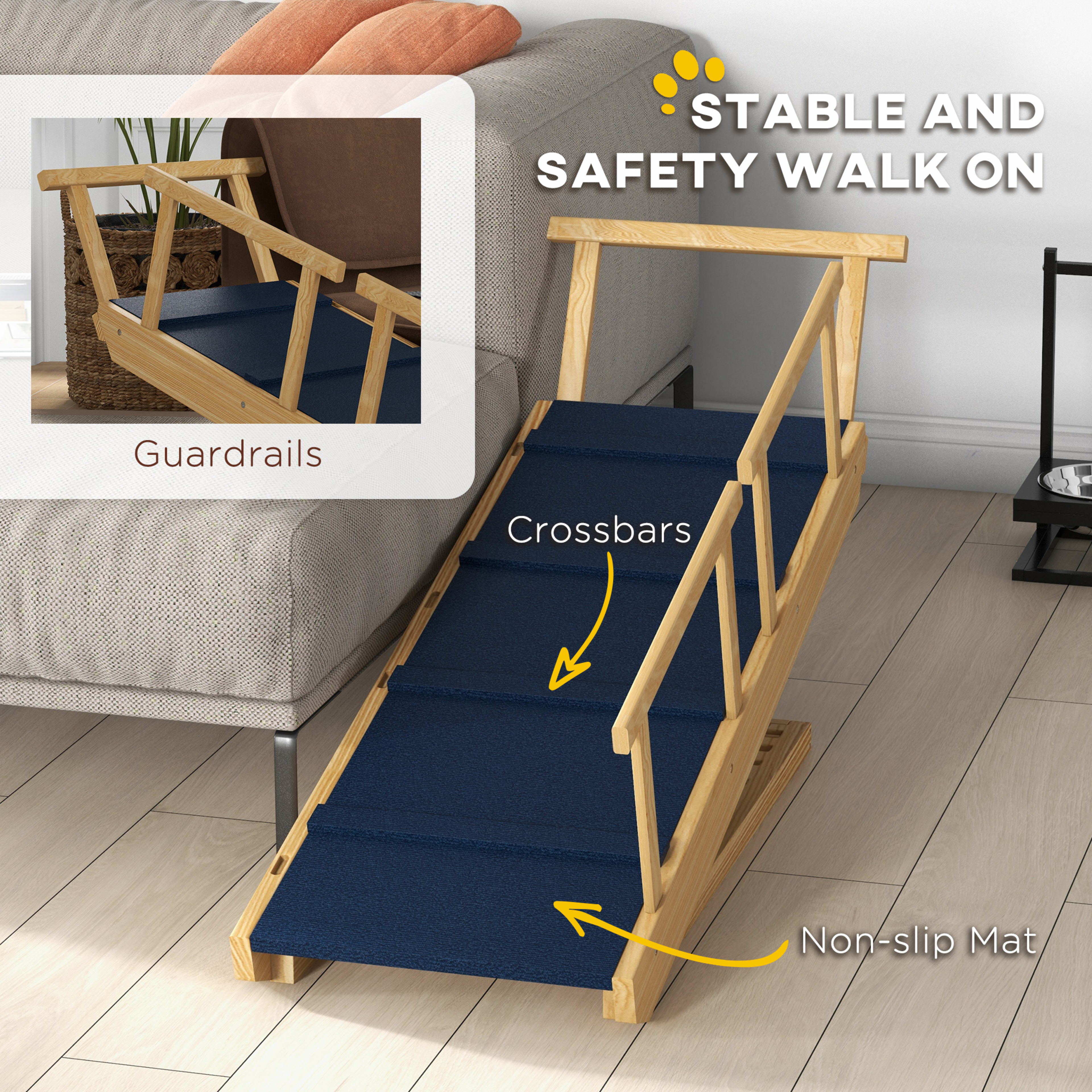 Dog Ramp, Adjustable Height Pet Steps, Foldable Dog Stairs with Non-slip Mat for Small to Large Dogs 5