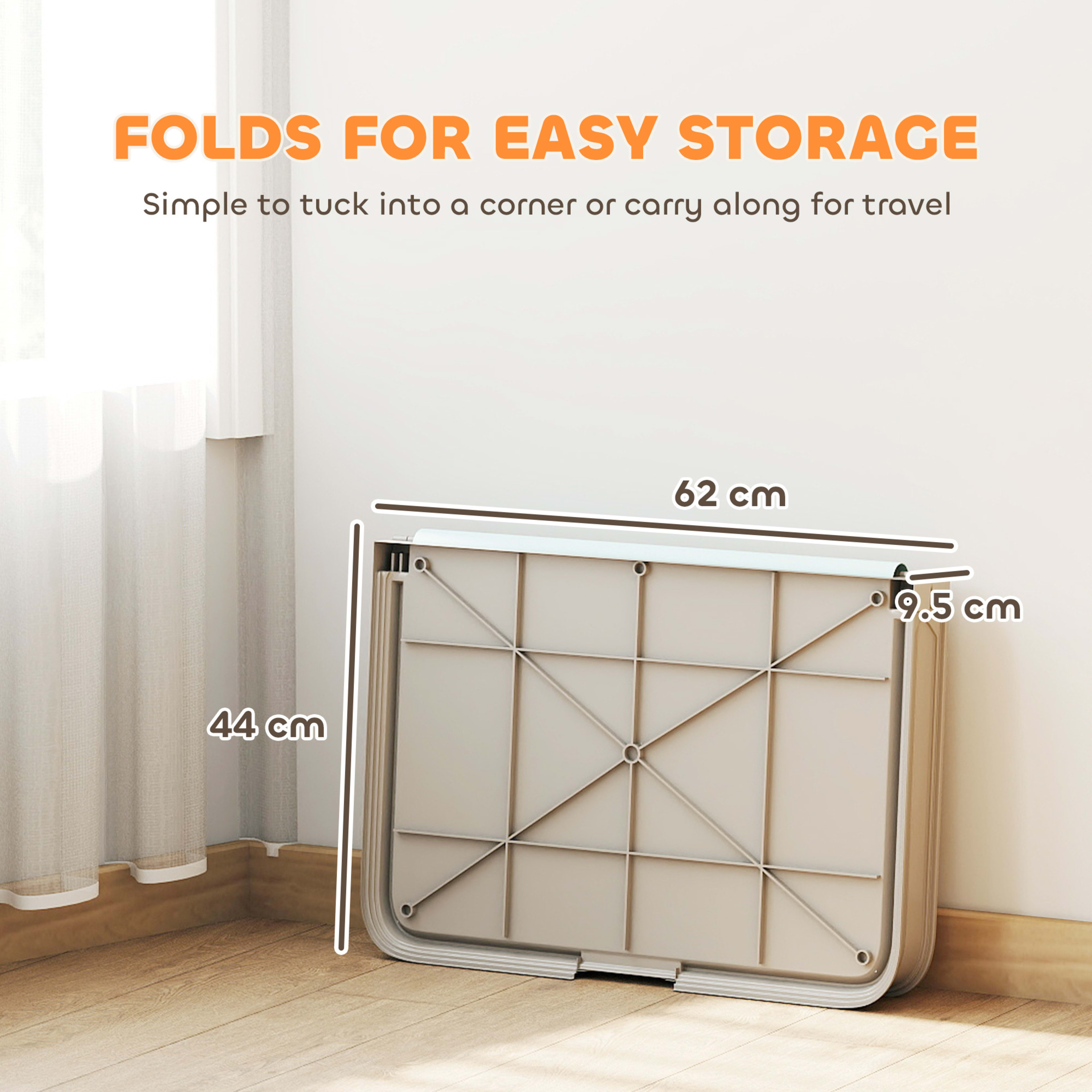 Pee Pad Holder Foldable Dog Litter Box with 3 Disposable Pads, 33.9" x 24.4", Gray 4